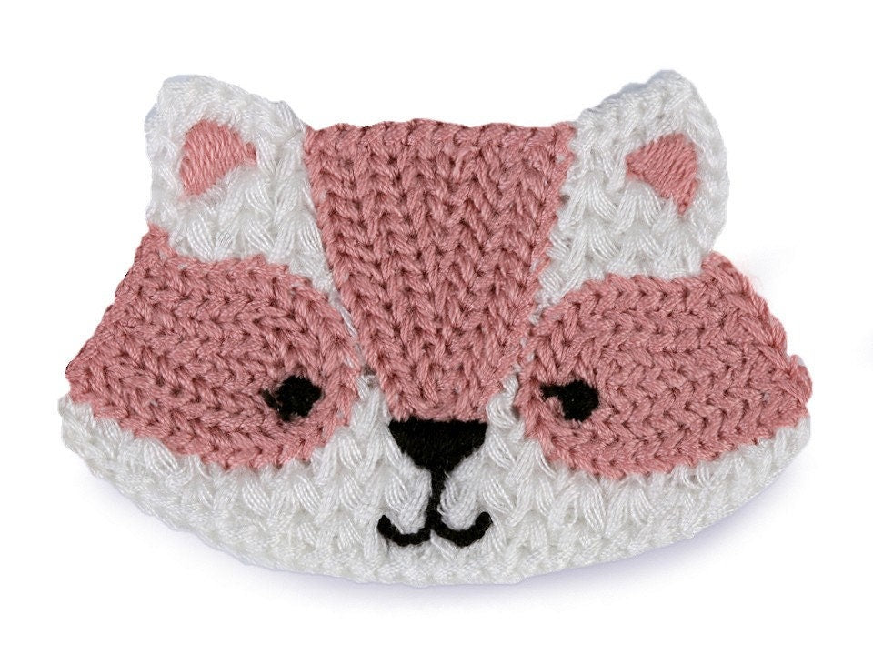 Aufnäher/Applikation - Waschbär Gehäkelt Rosa
