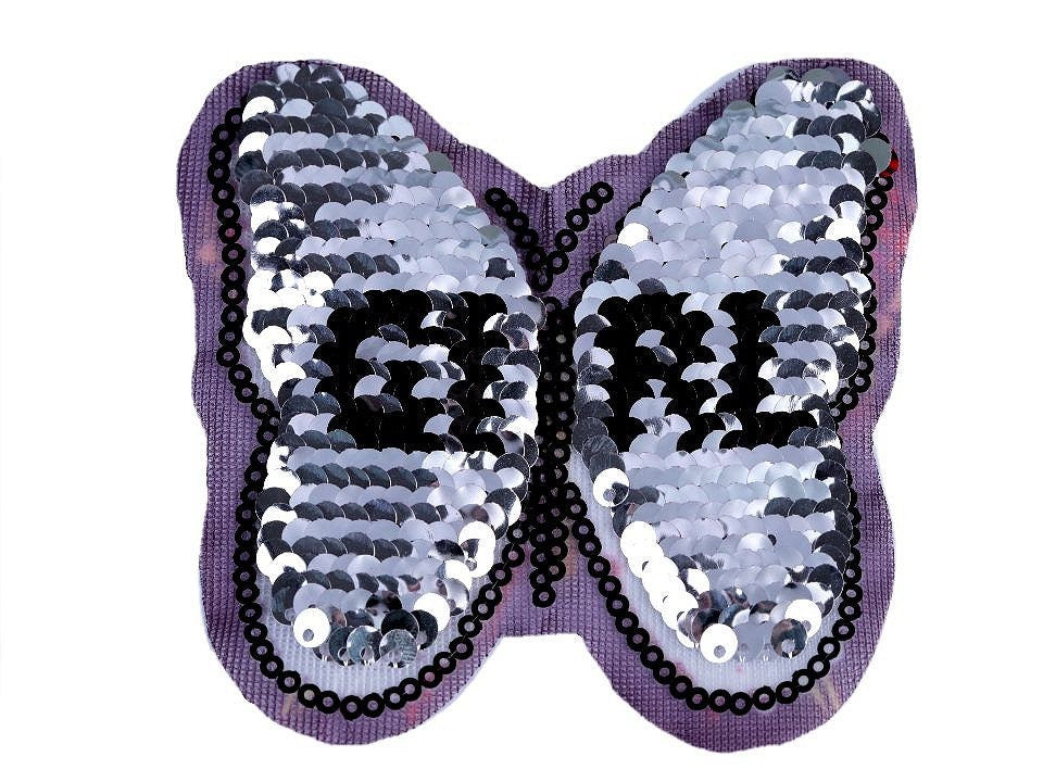 Aufnäher/Applikation - Schmetterling Wendepailetten hellviolett blau