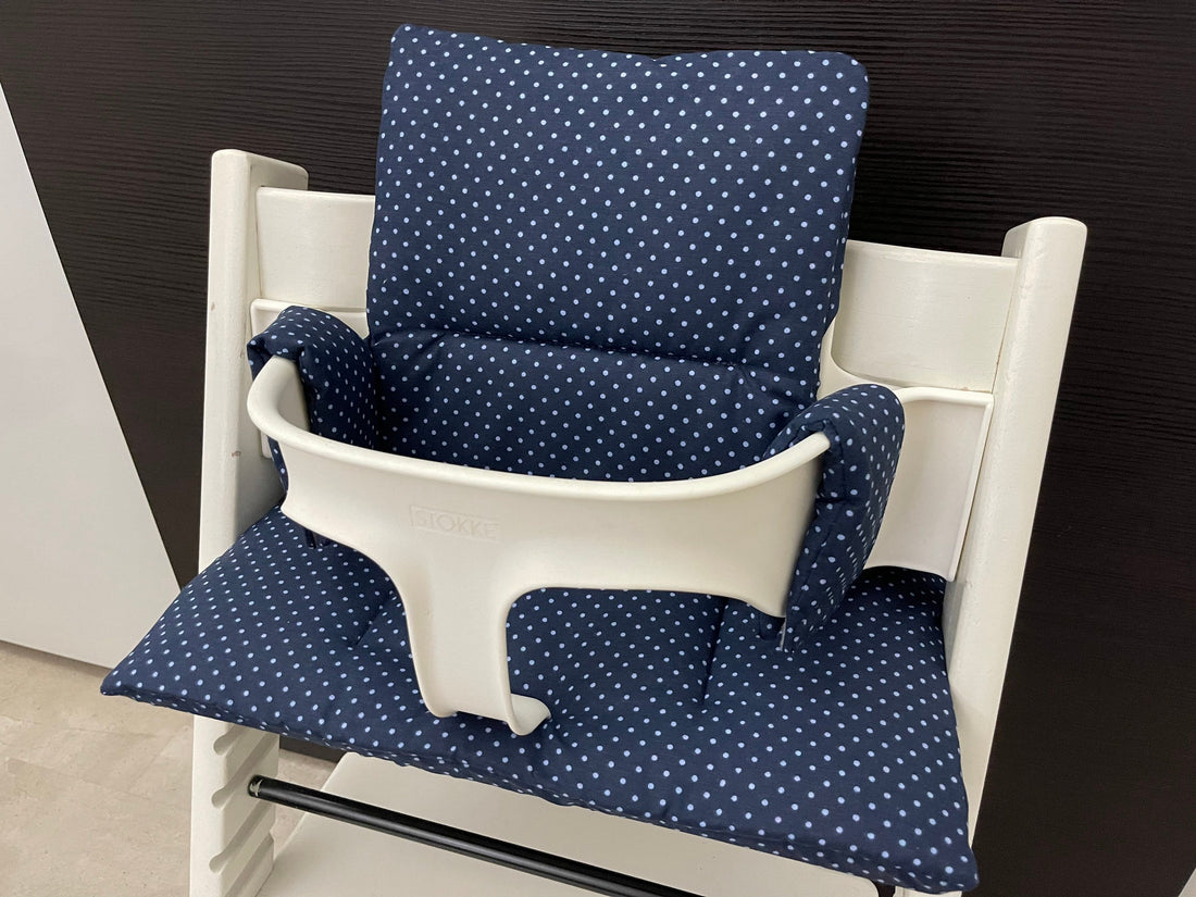 Tripp Trapp Sitzkissen Kissenset für Stokke Hochstuhl - Punkte blau
