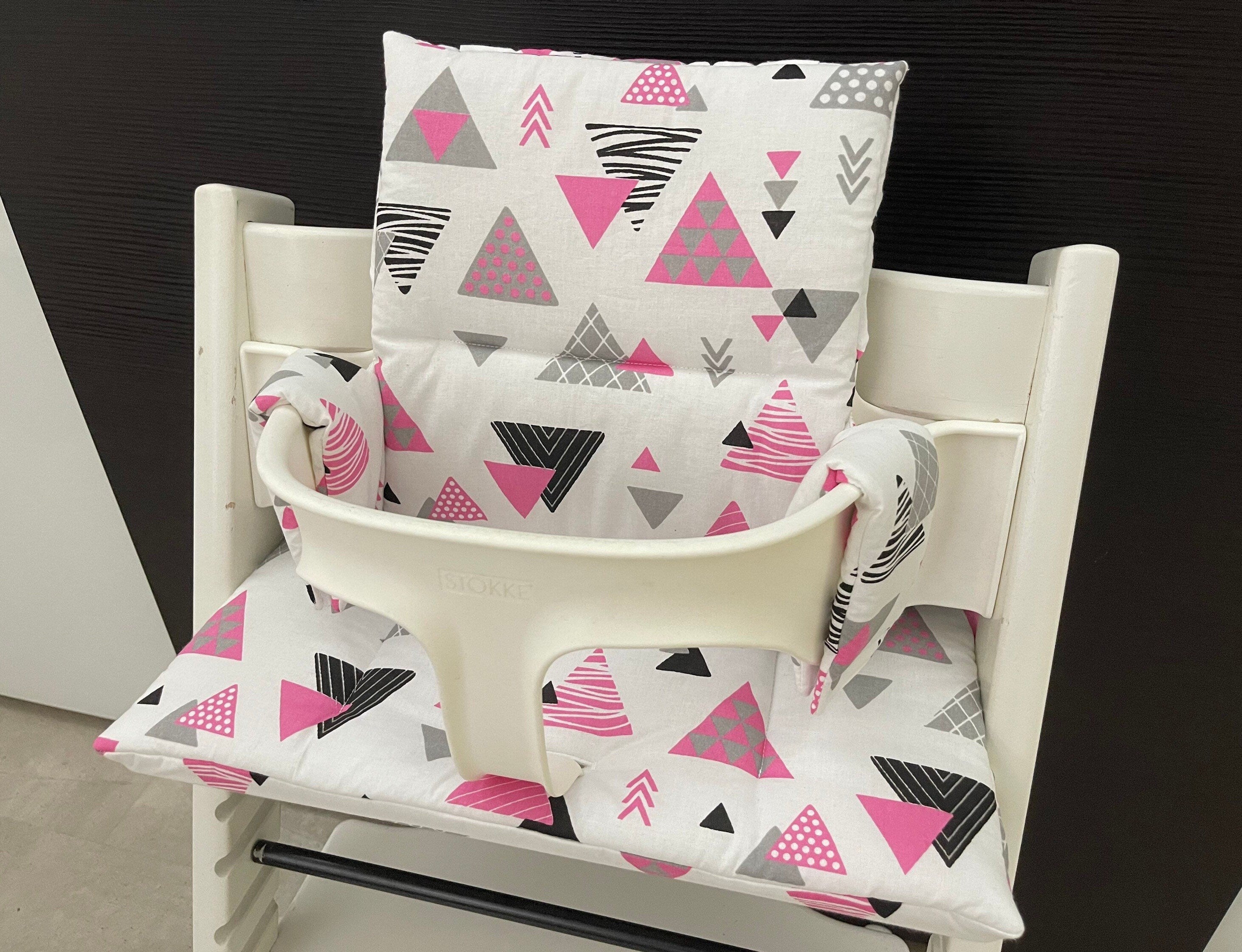 Tripp Trapp Sitzkissen Kissenset für Stokke Hochstuhl - Dreiecke Pink