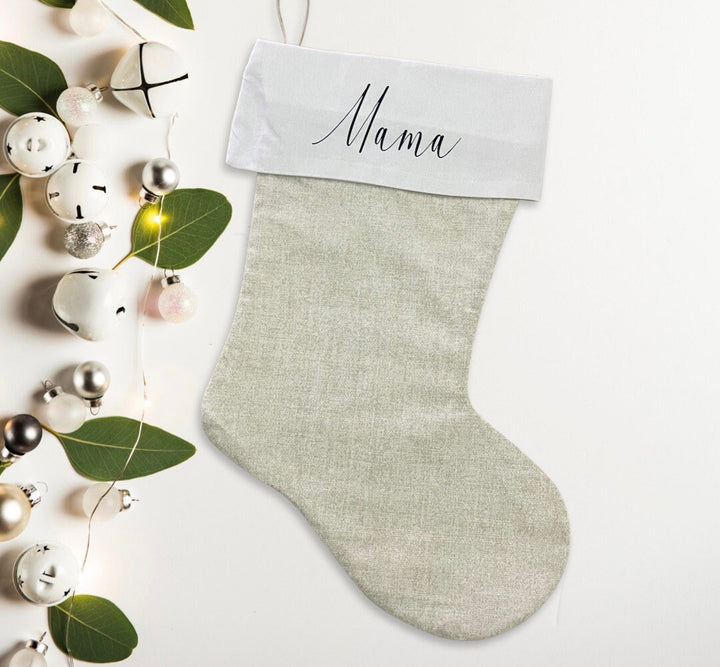 Nikolausstiefel Weihnachtsstrumpf personalisiert mit Namen, Weihnachtsschuh