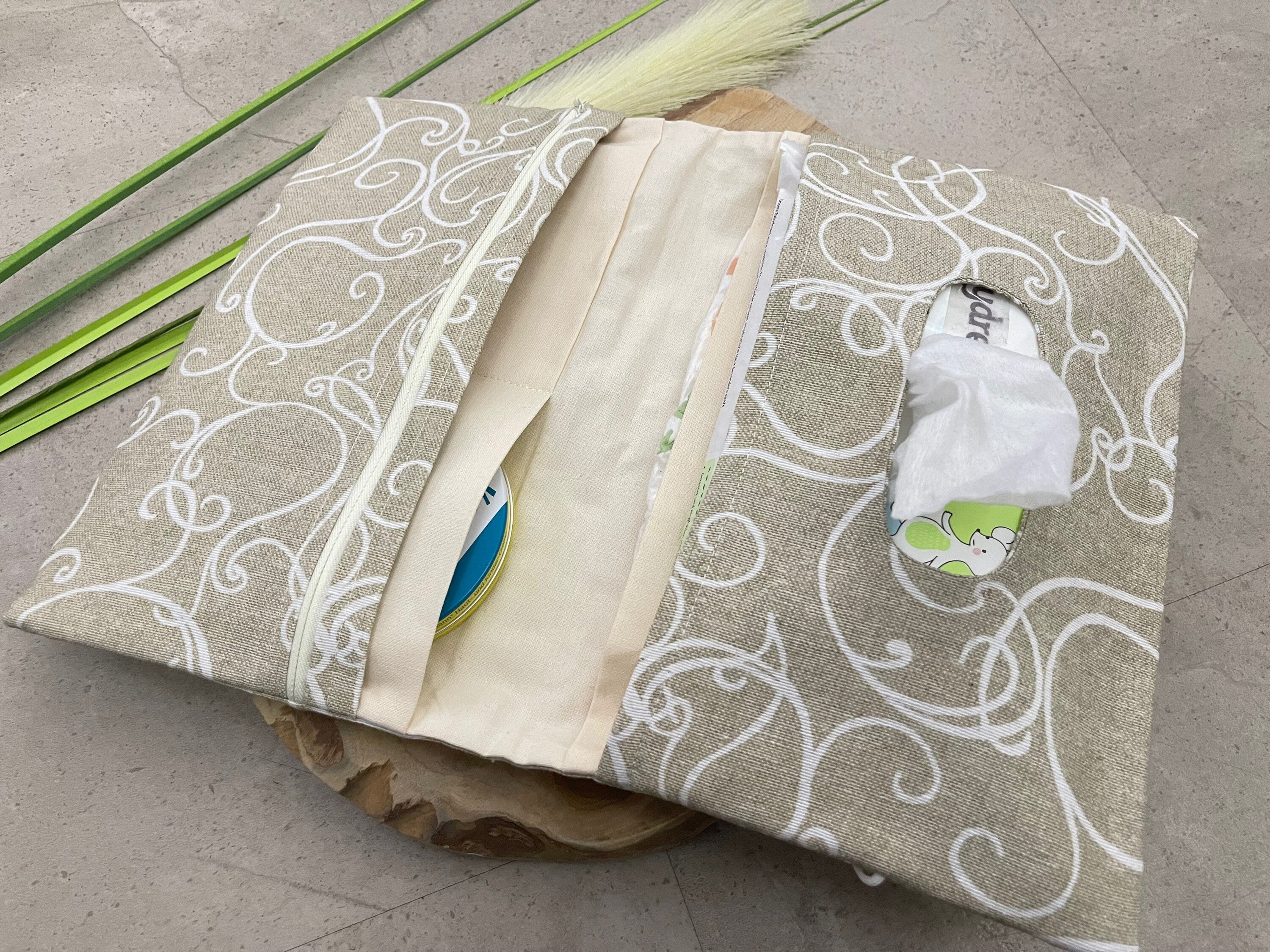 Wickeltasche Windeltasche Baby - geschwungene Linien