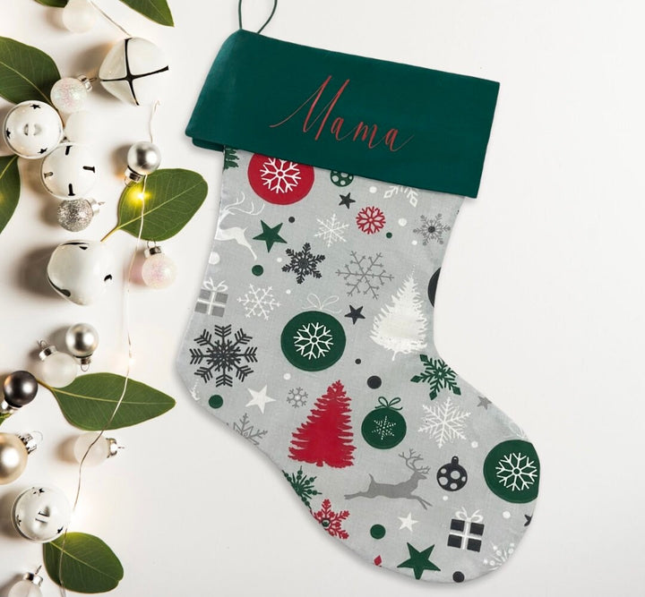 Nikolausstiefel Weihnachtsstrumpf personalisiert mit Namen, Weihnachtsschuh