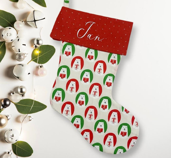 Nikolausstiefel Weihnachtsstrumpf personalisiert mit Namen, Weihnachtsschuh