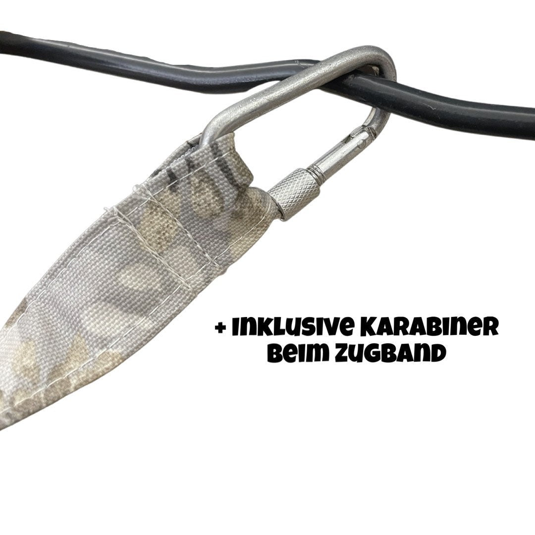 Sitzkissen mit Zugband für Schlitten - Beschichtet Blüten Grau
