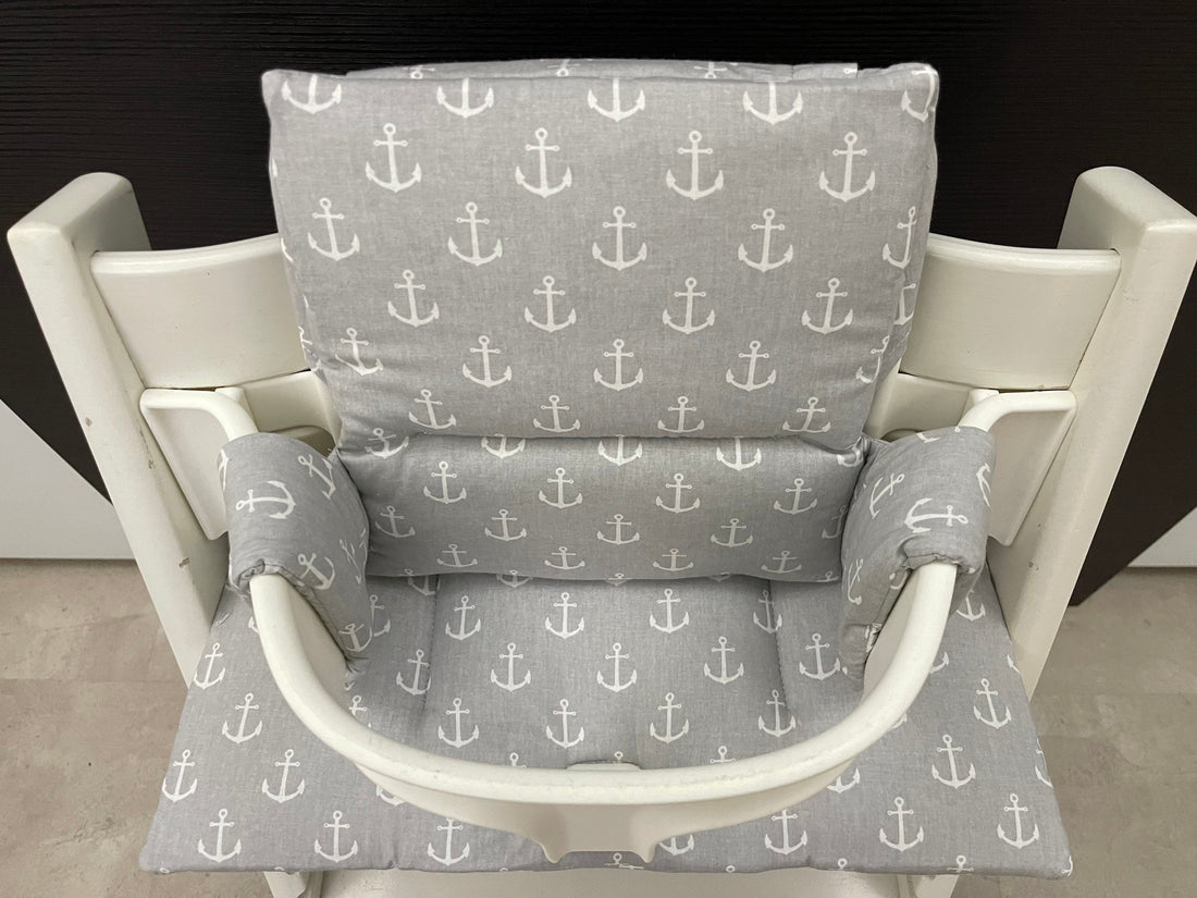 Tripp Trapp Sitzkissen Kissenset für Stokke Hochstuhl - Anker grau