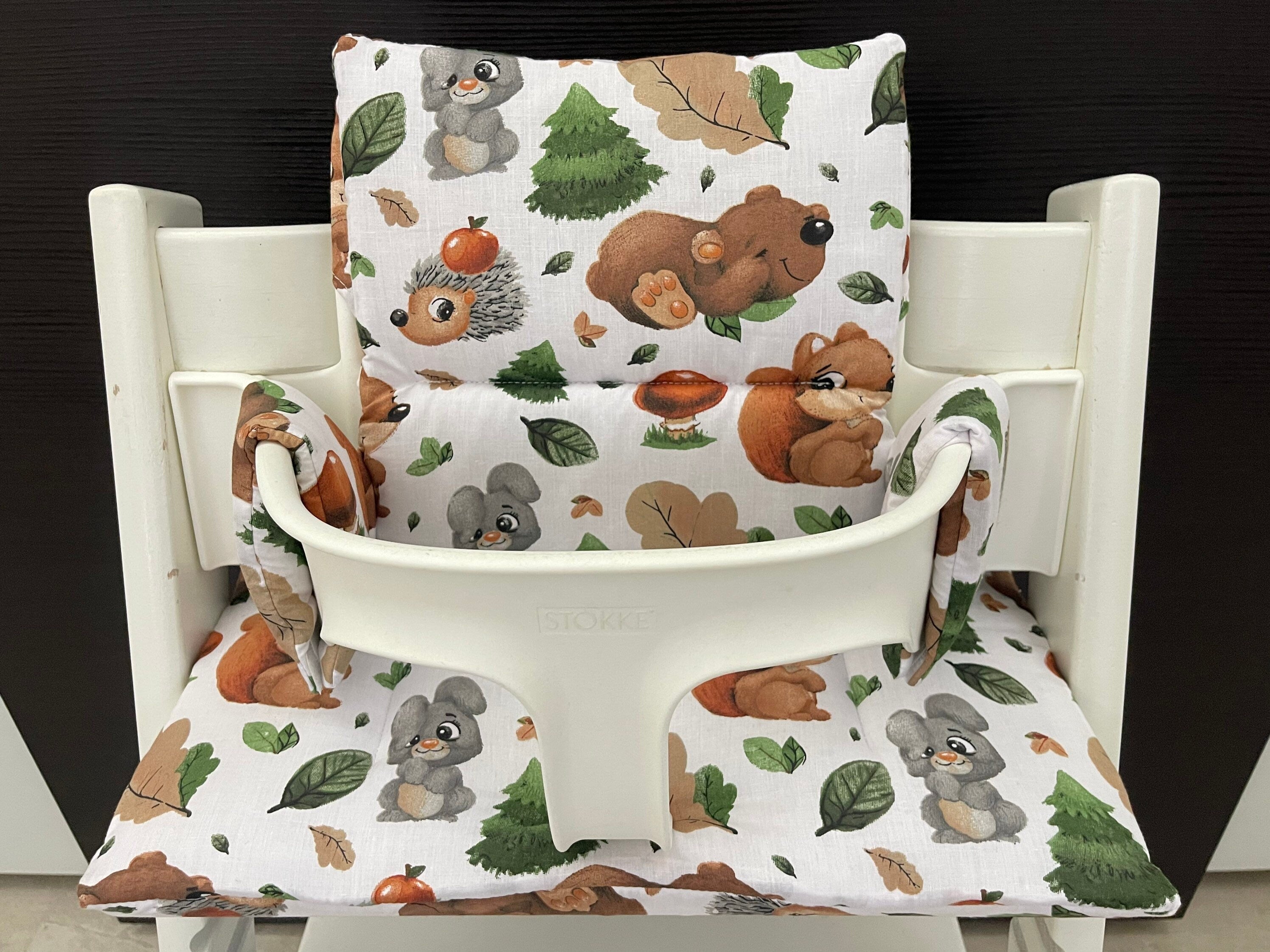 Tripp Trapp Sitzkissen Kissenset für Stokke Hochstuhl - Waldtiere braun