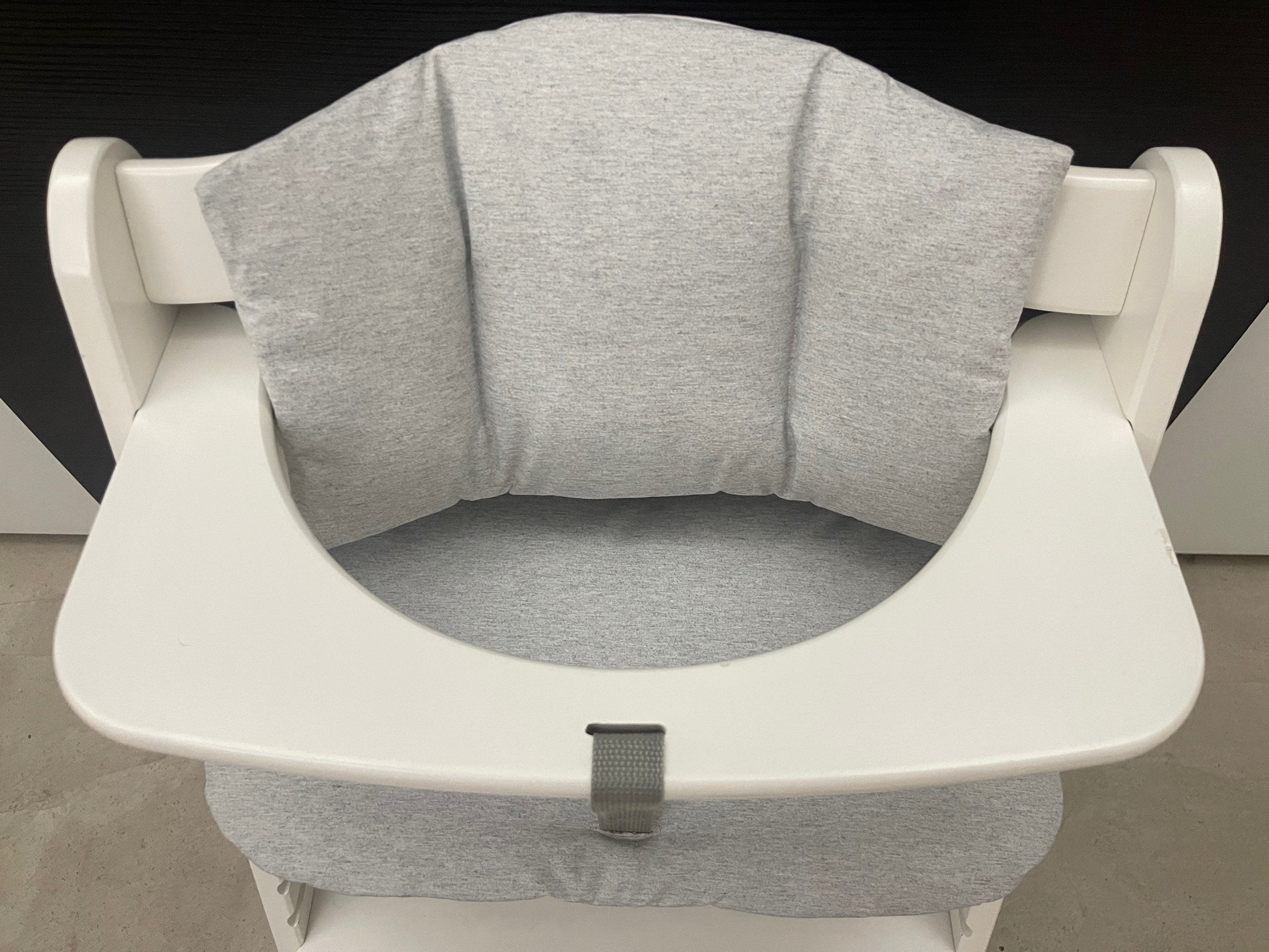 Abwaschbares Sitzkissen Kissenset für Hauck Alpha, Tray, Beta Hochstuhl - meliert hellgrau