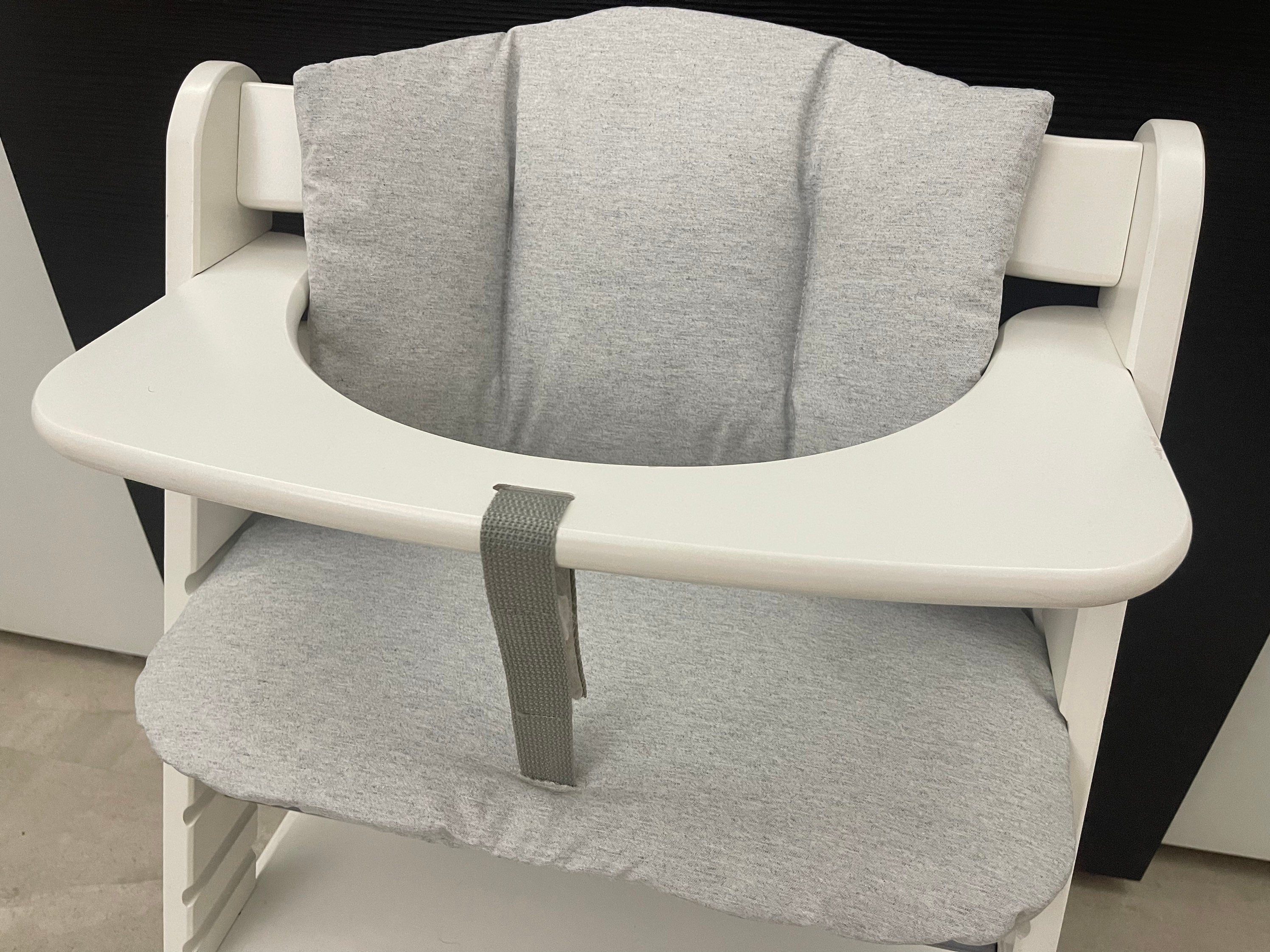 Abwaschbares Sitzkissen Kissenset für Hauck Alpha, Tray, Beta Hochstuhl - meliert hellgrau