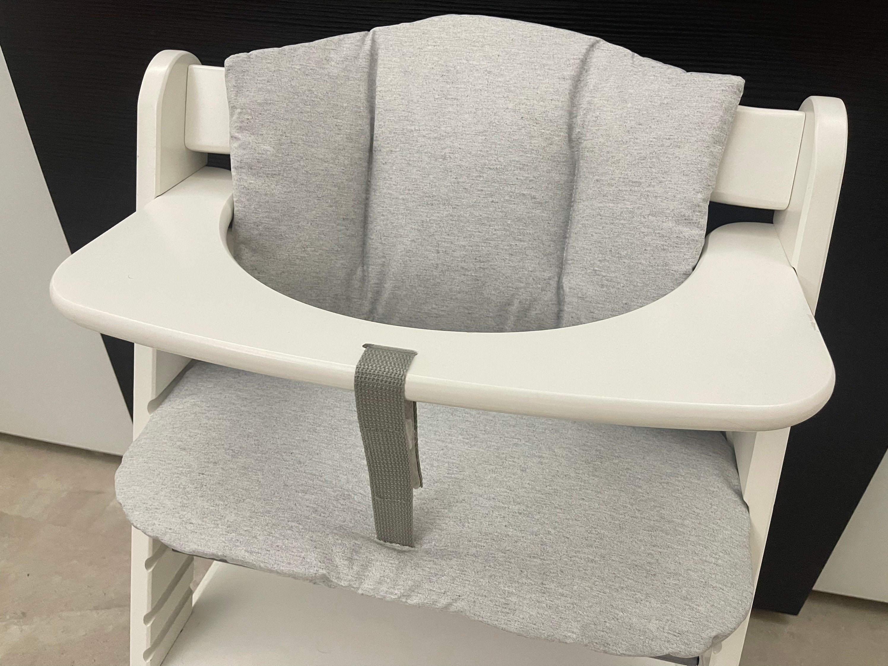 Abwaschbares Sitzkissen Kissenset für Hauck Alpha, Tray, Beta Hochstuhl - meliert hellgrau
