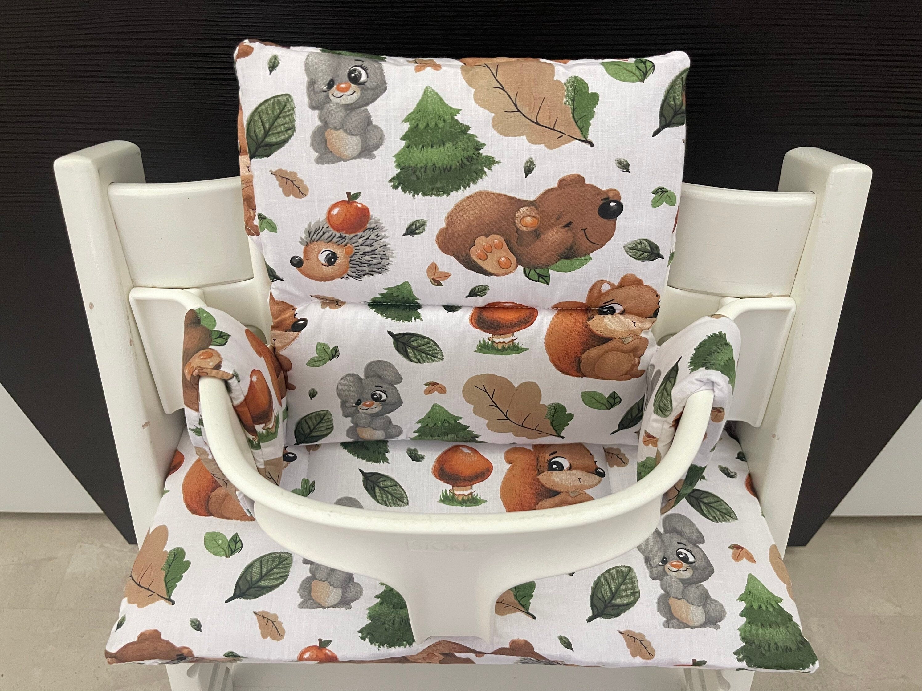 Tripp Trapp Sitzkissen Kissenset für Stokke Hochstuhl - Waldtiere braun