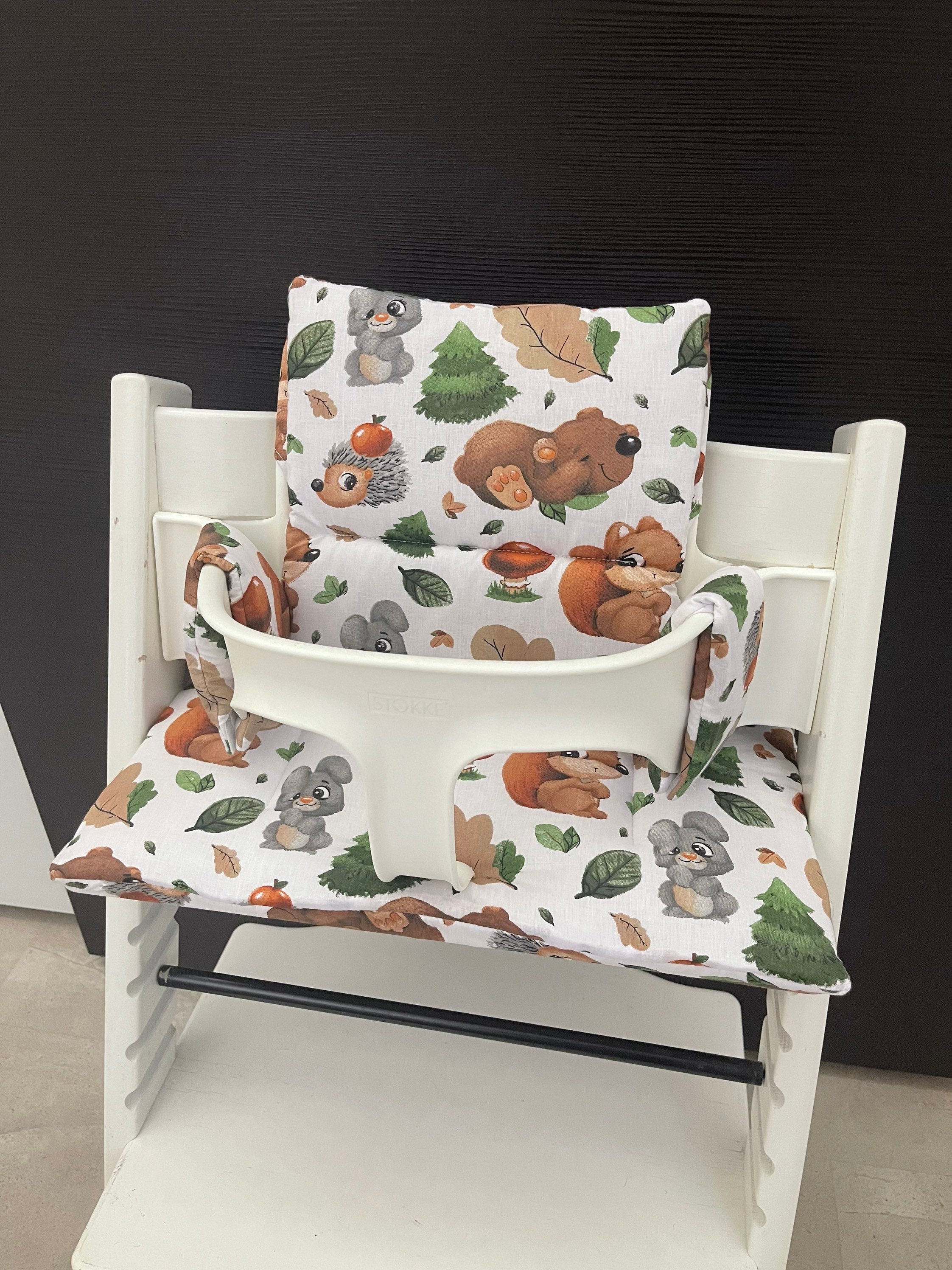 Tripp Trapp Sitzkissen Kissenset für Stokke Hochstuhl - Waldtiere braun