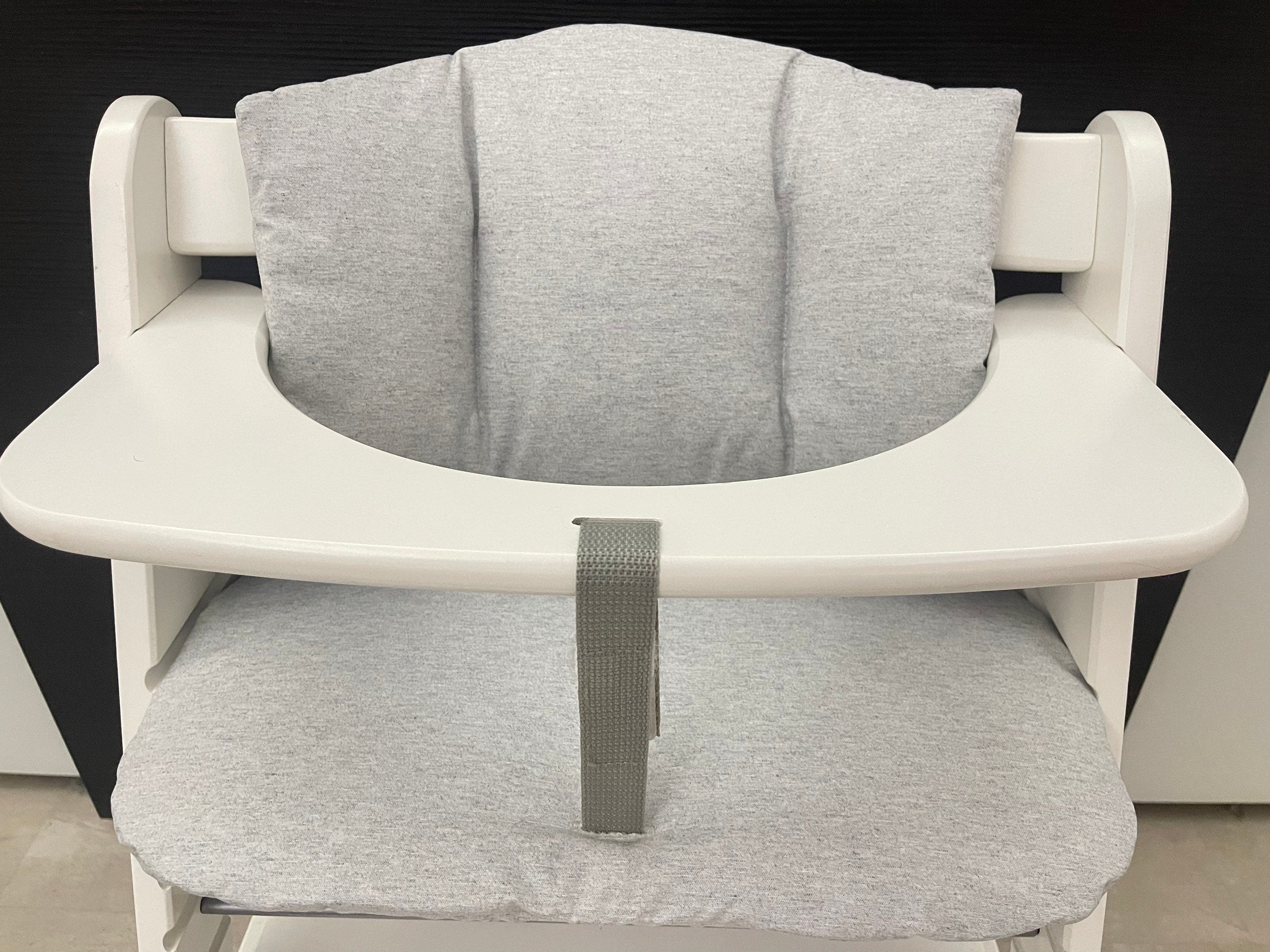 Abwaschbares Sitzkissen Kissenset für Hauck Alpha, Tray, Beta Hochstuhl - meliert hellgrau