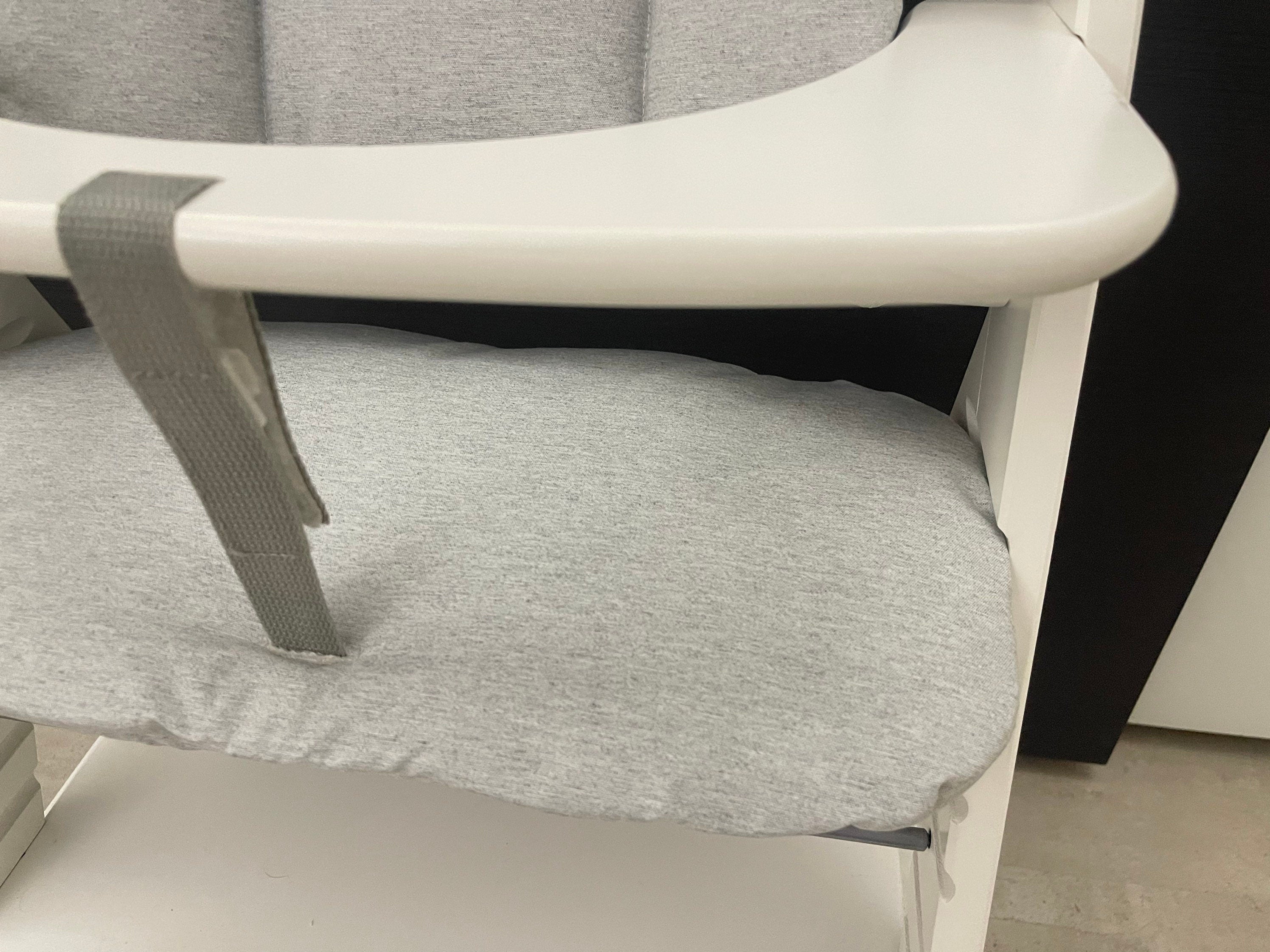 Abwaschbares Sitzkissen Kissenset für Hauck Alpha, Tray, Beta Hochstuhl - meliert hellgrau