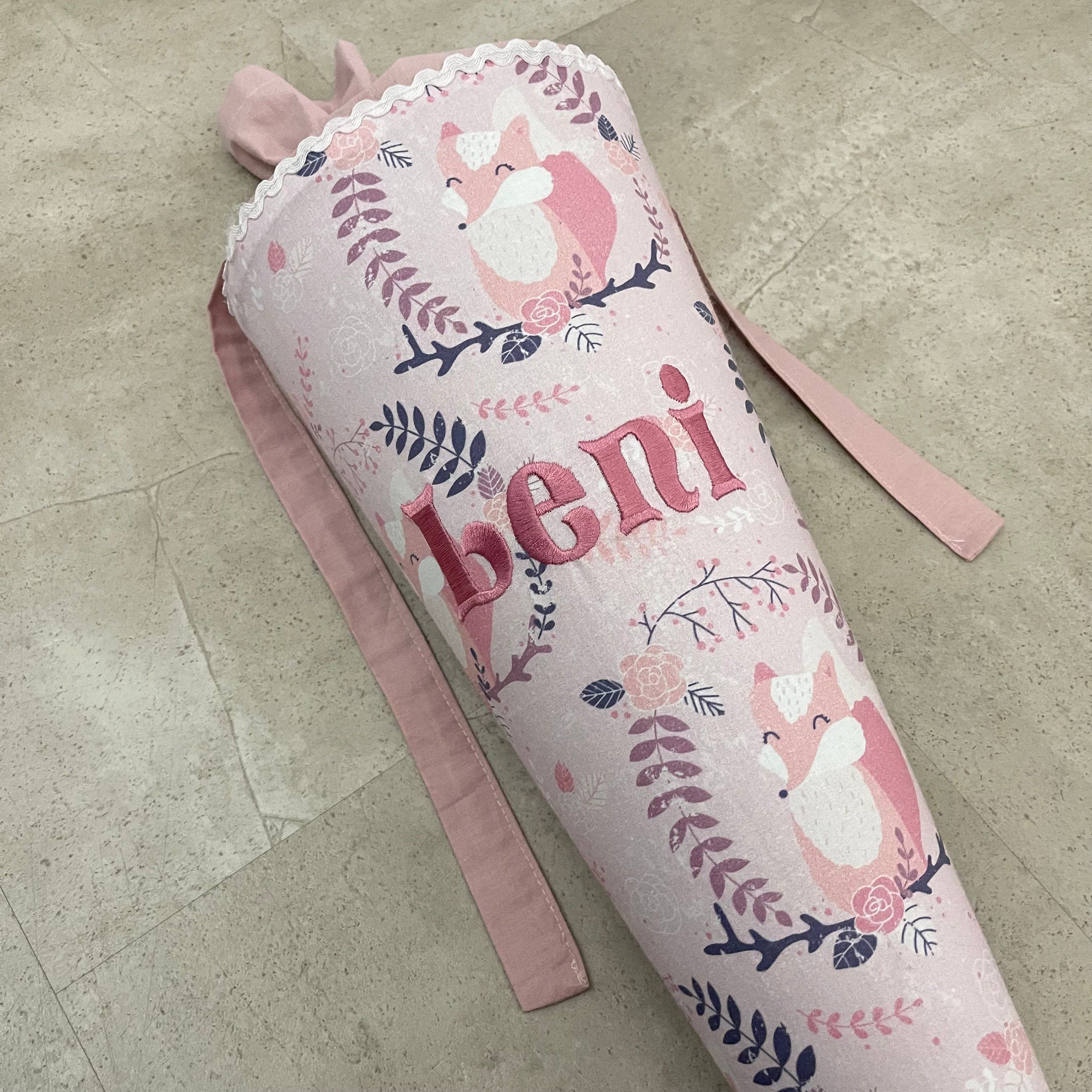 Schultüte Zuckertüte Einschulung Groß 70cm Handmade / Fuchs Rosa