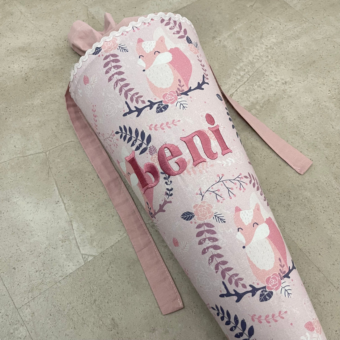 Schultüte Zuckertüte Einschulung Groß 70cm Handmade / Fuchs Rosa