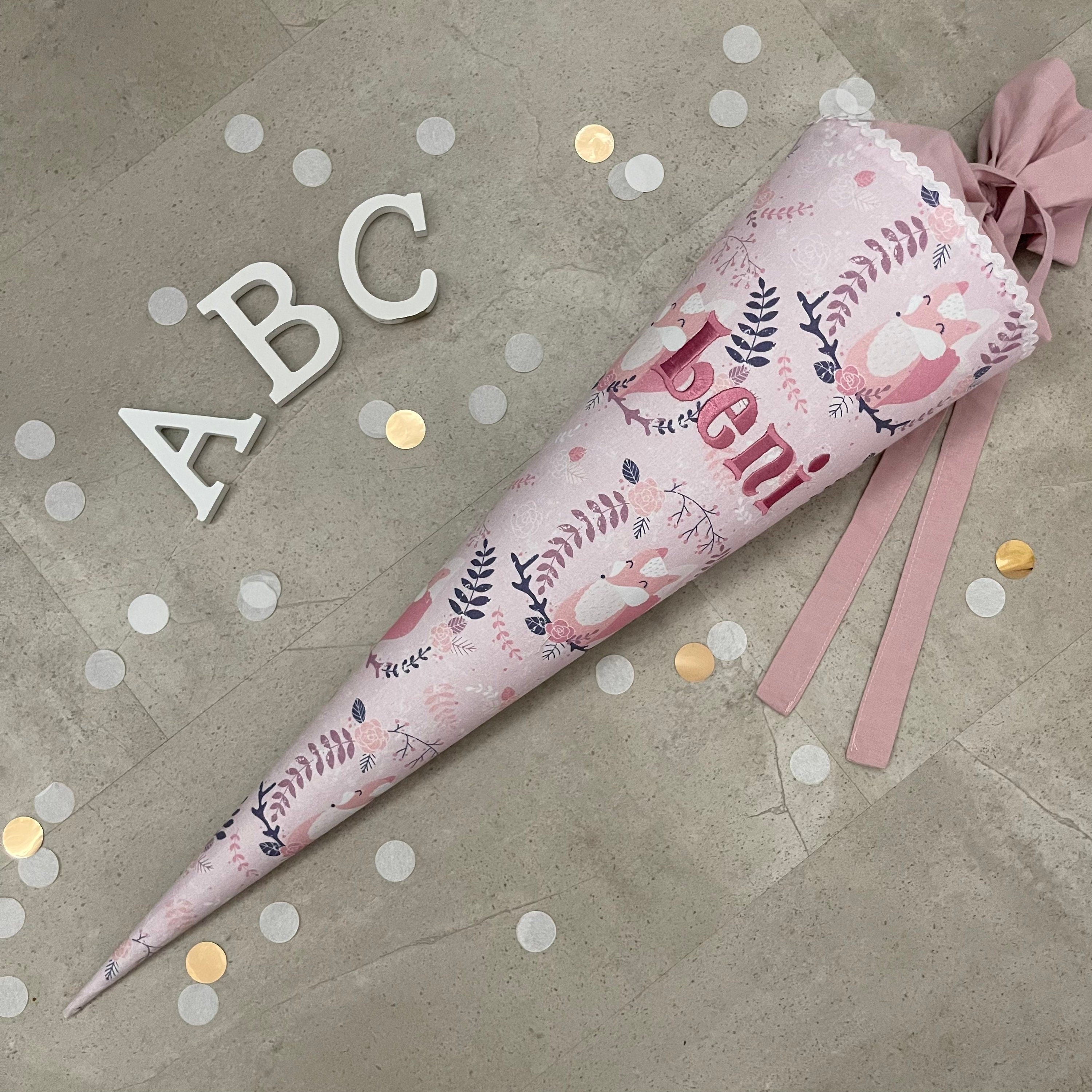 Schultüte Zuckertüte Einschulung Groß 70cm Handmade / Fuchs Rosa