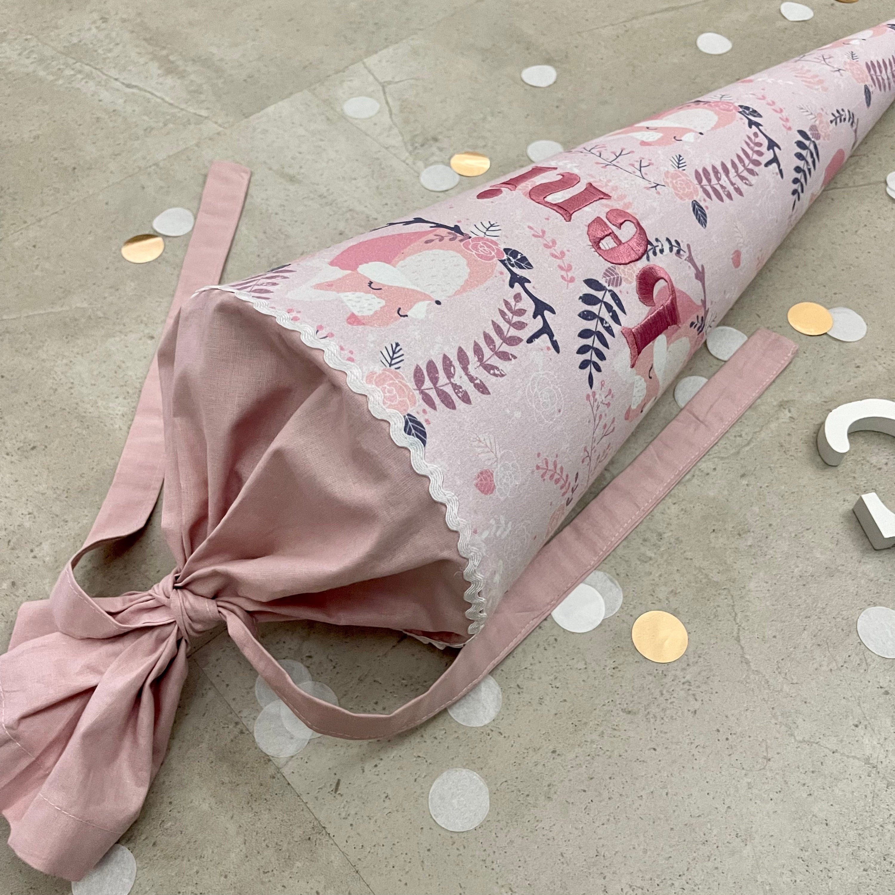 Schultüte Zuckertüte Einschulung Groß 70cm Handmade / Fuchs Rosa