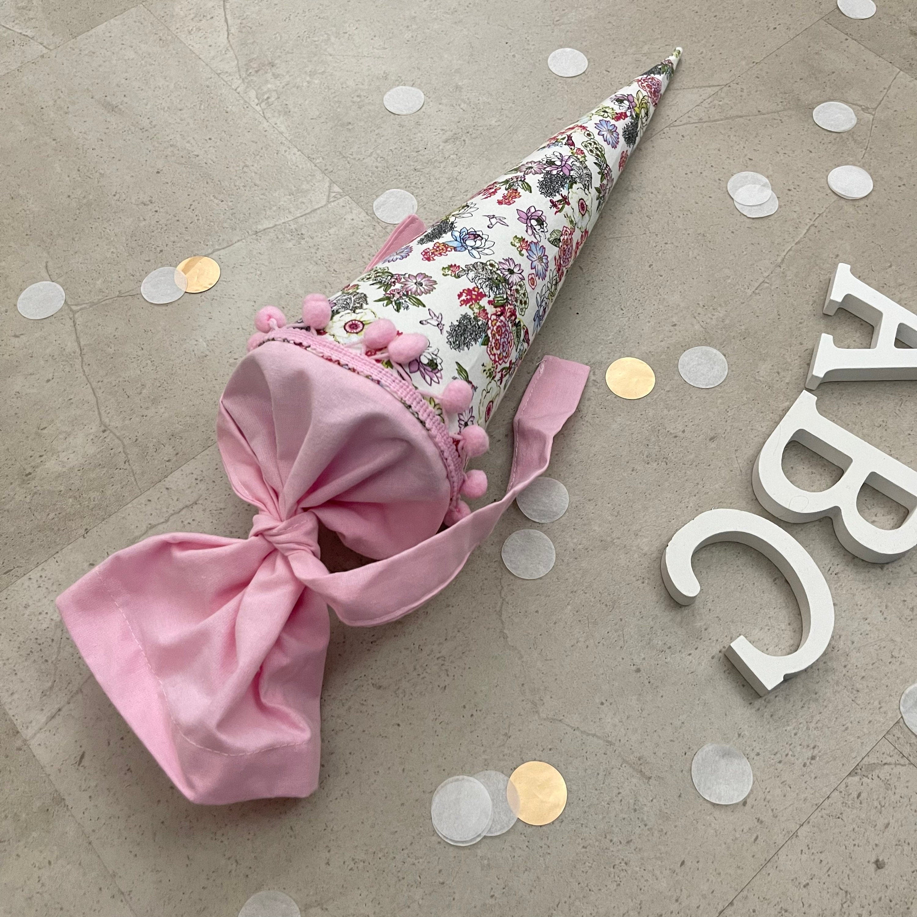 Geschwisterschultüte klein Zuckertüte Einschulung 35cm Handmade / Flowers