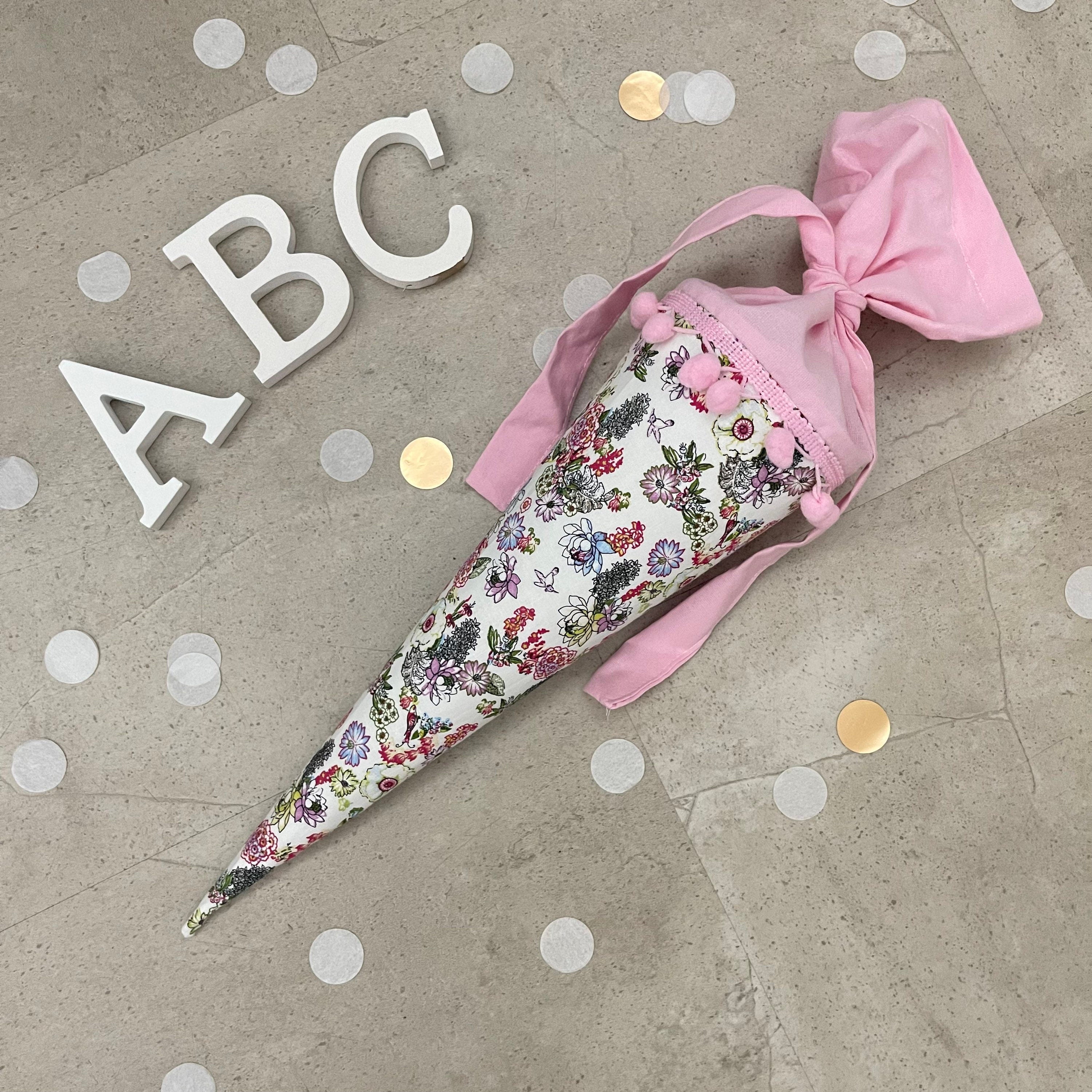 Geschwisterschultüte klein Zuckertüte Einschulung 35cm Handmade / Flowers