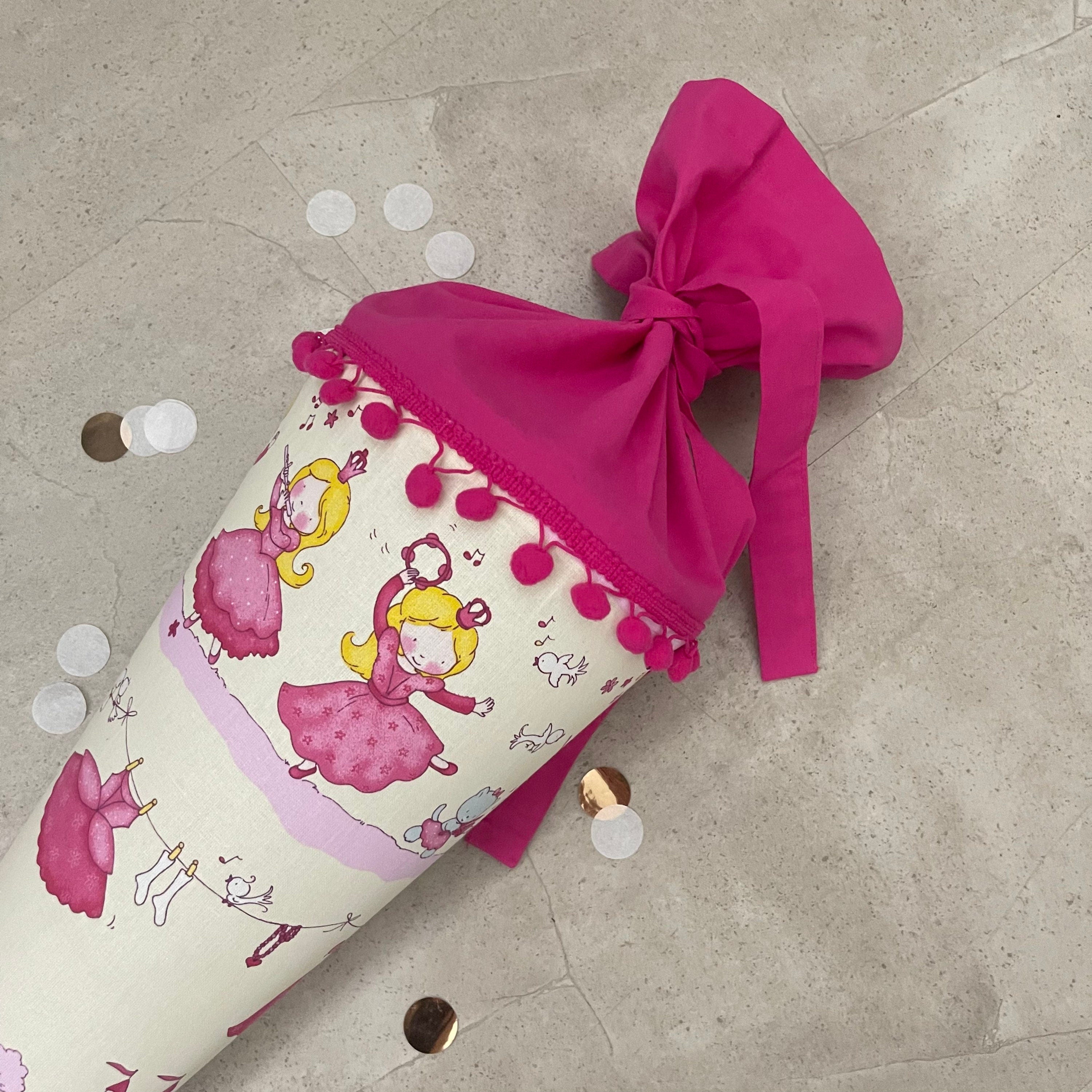Schultüte Stoff Zuckertüte Einschulung 70cm Handmade/ Prinzessin Pink