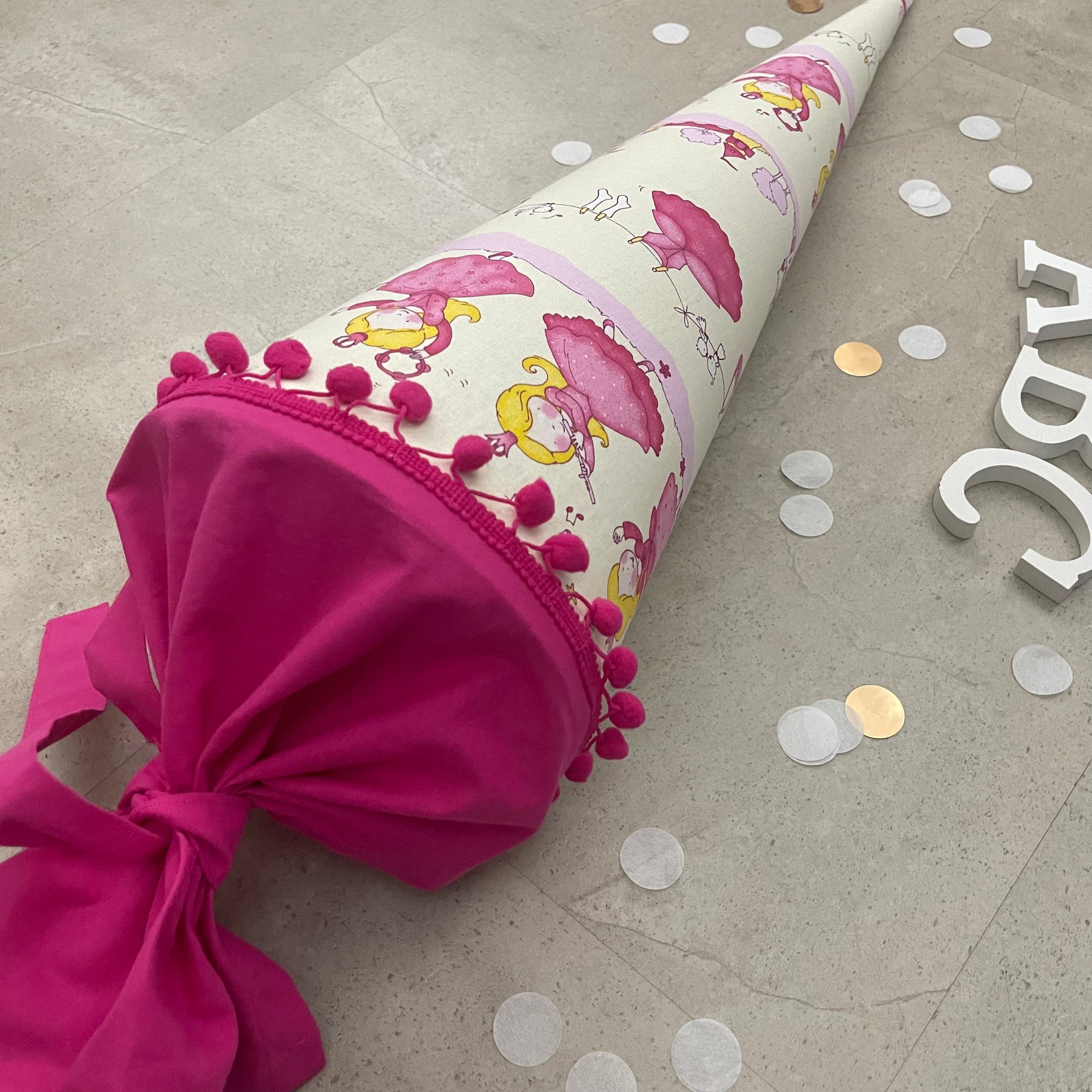 Schultüte Stoff Zuckertüte Einschulung 70cm Handmade/ Prinzessin Pink