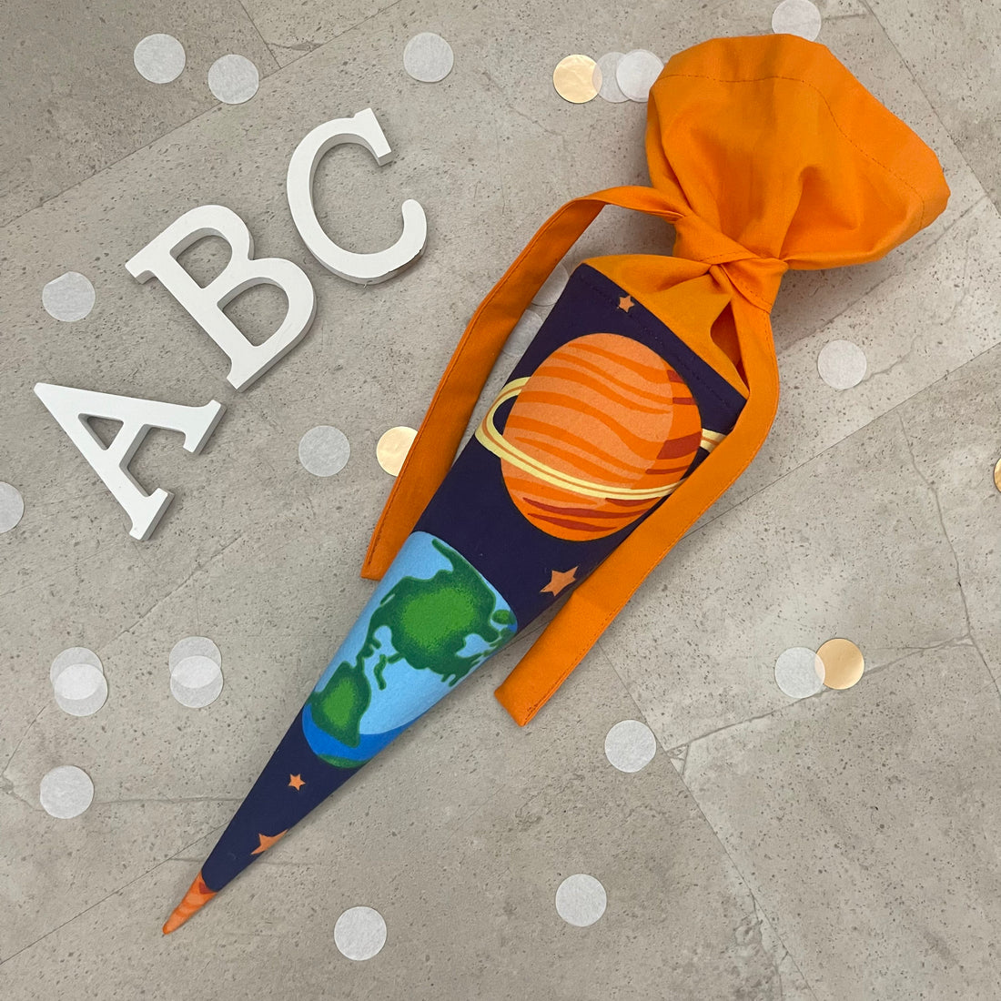 Geschwisterschultüte Stoff klein Zuckertüte Einschulung 35cm Handmade / Universum