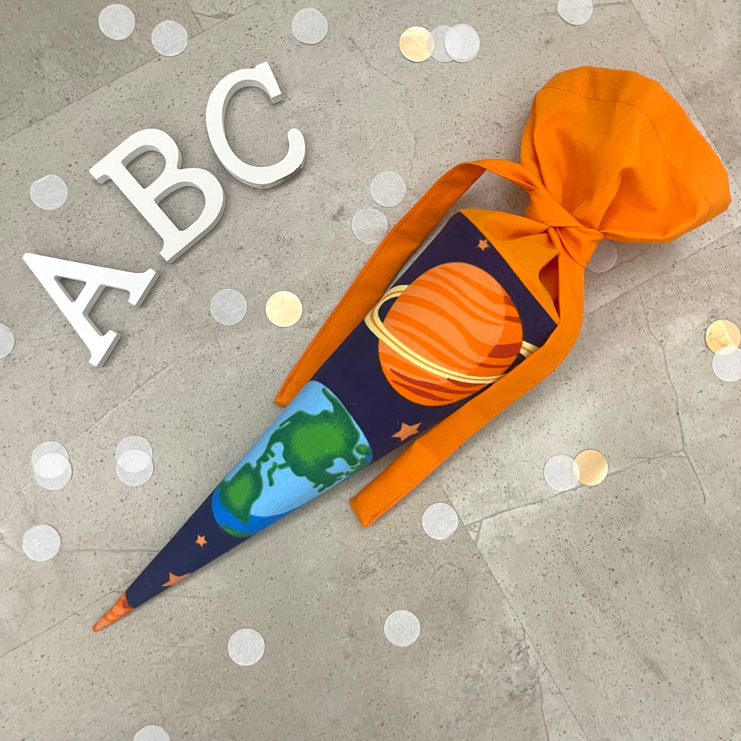 Geschwisterschultüte Stoff klein Zuckertüte Einschulung 35cm Handmade / Universum