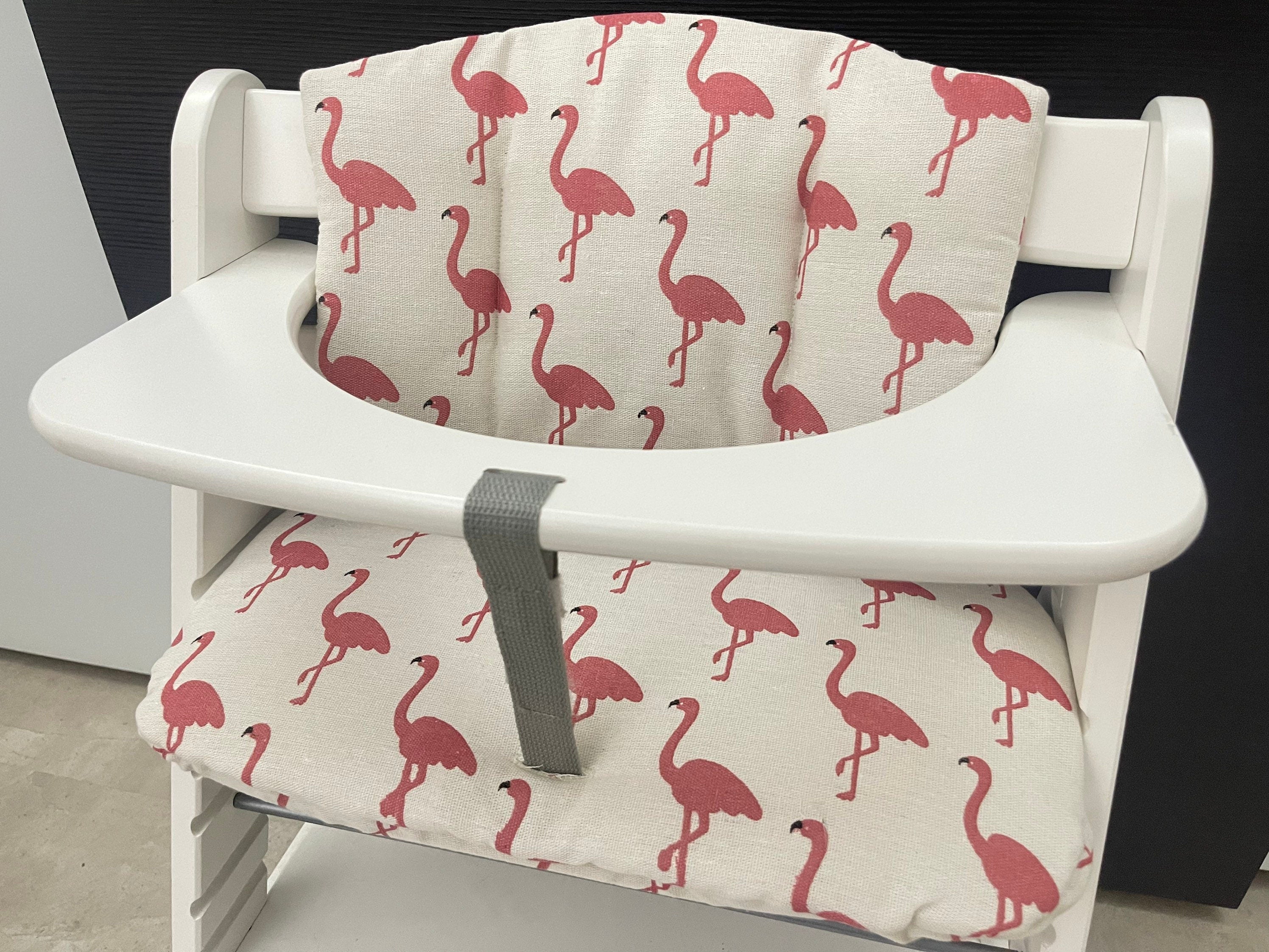 Sitzkissen Kissenset für Hauck Alpha, Tray, Beta Hochstuhl - Loneta Flamingo