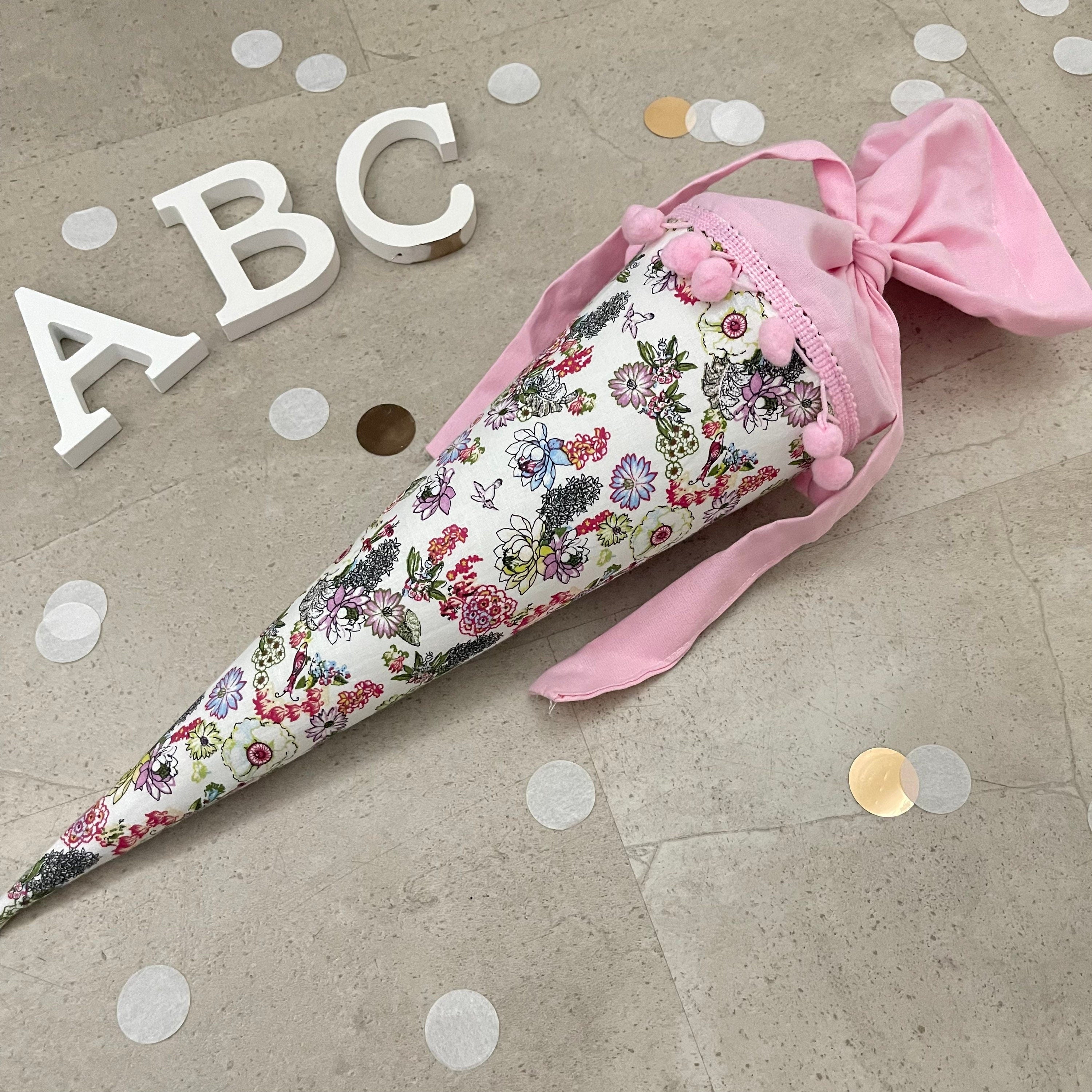 Geschwisterschultüte klein Zuckertüte Einschulung 35cm Handmade / Flowers