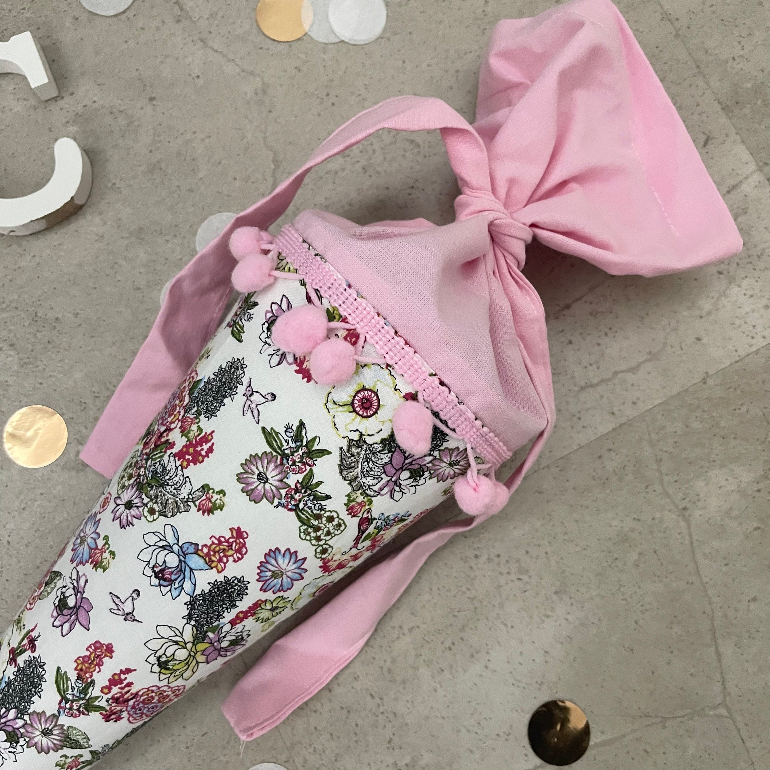 Geschwisterschultüte klein Zuckertüte Einschulung 35cm Handmade / Flowers