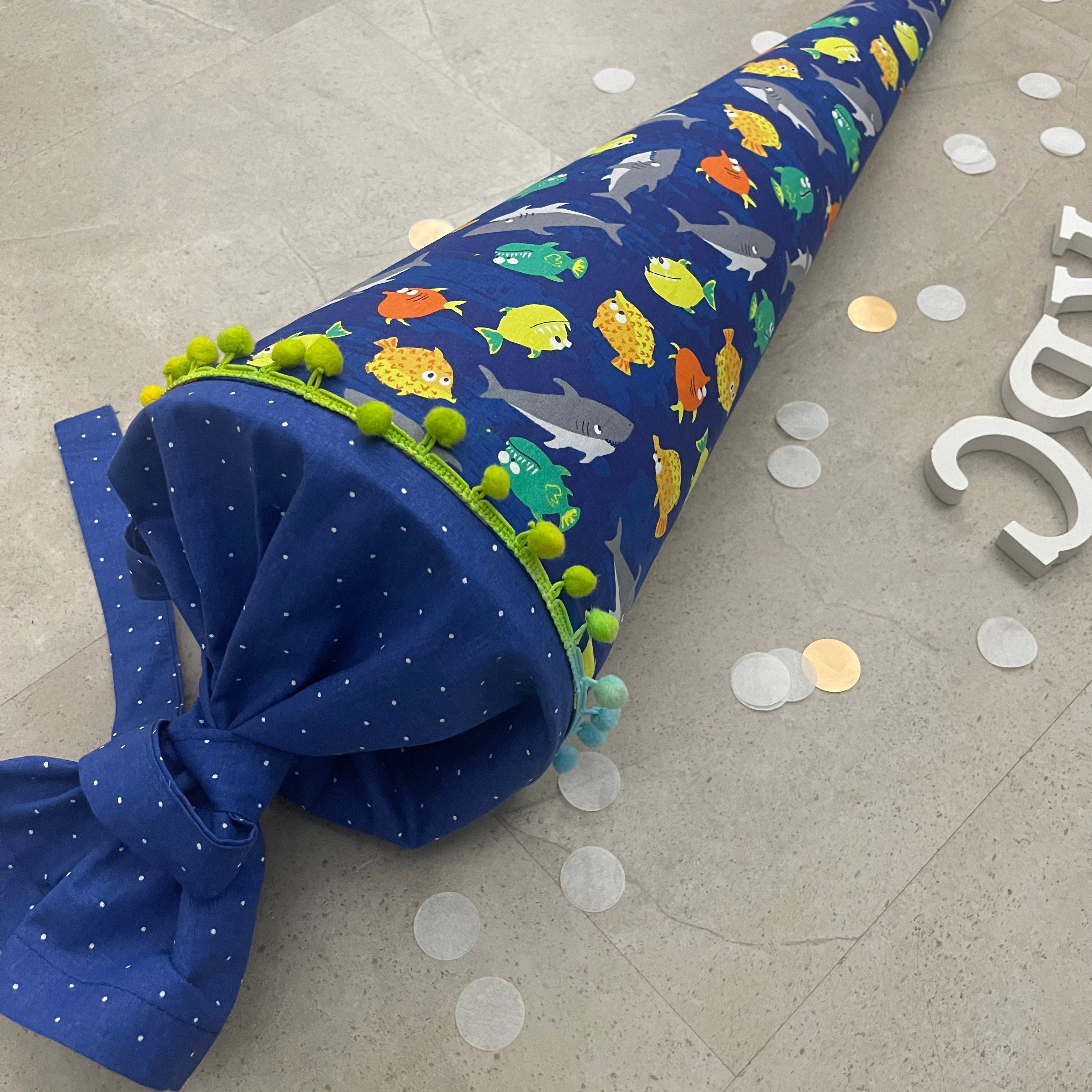 Schultüte Zuckertüte Einschulung Groß 70cm Handmade / Unterwasserwelt