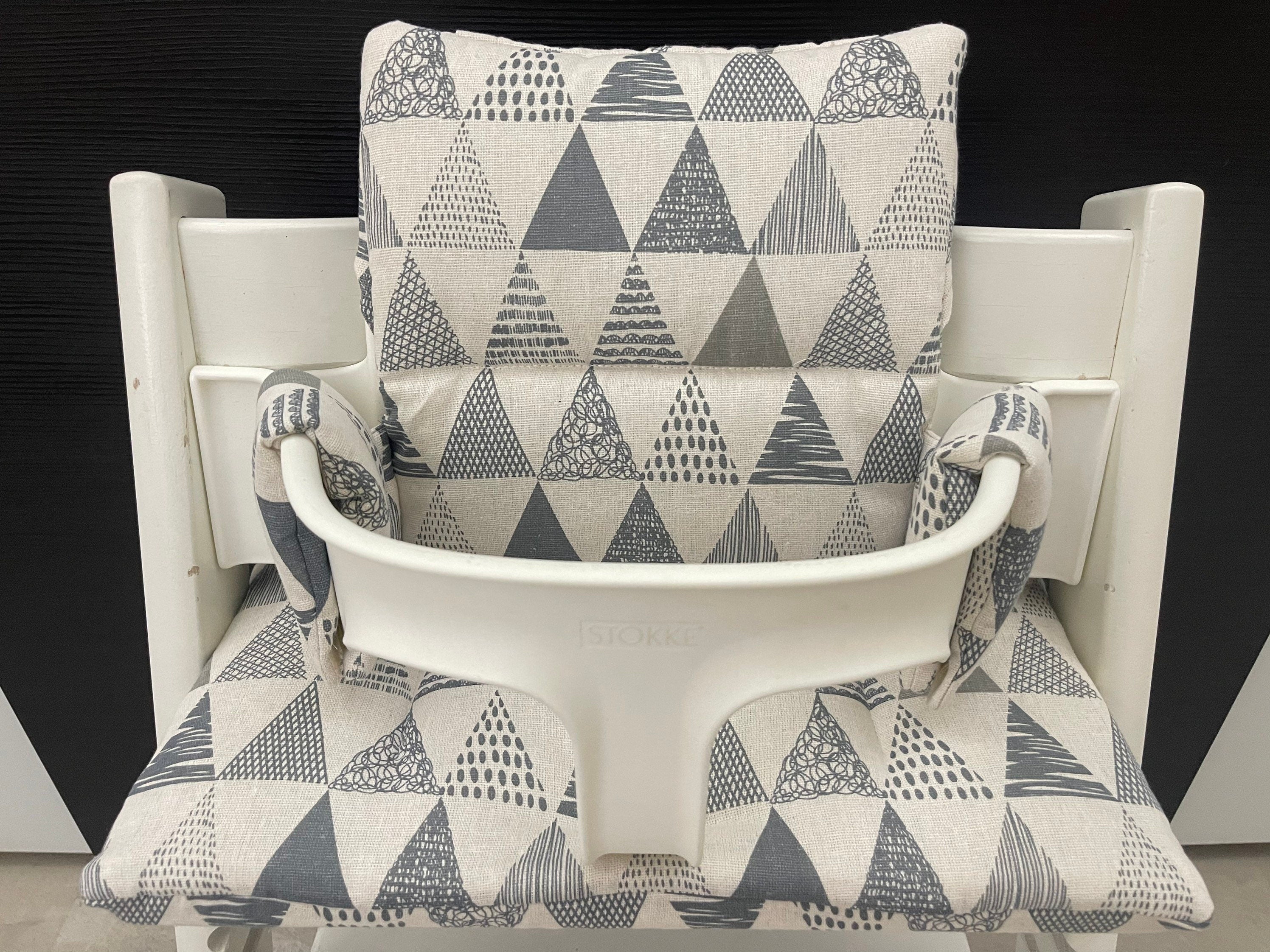 Tripp Trapp Sitzkissen Kissenset für Stokke Hochstuhl - Loneta Dreieck Hellgrau