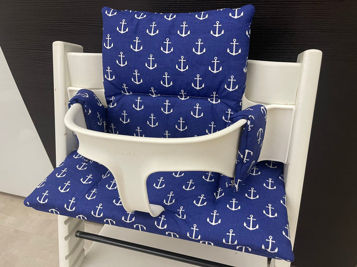 Tripp Trapp Sitzkissen Kissenset für Stokke Hochstuhl - Anker blau