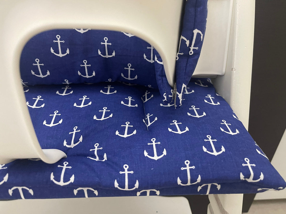 Tripp Trapp Sitzkissen Kissenset für Stokke Hochstuhl - Anker blau