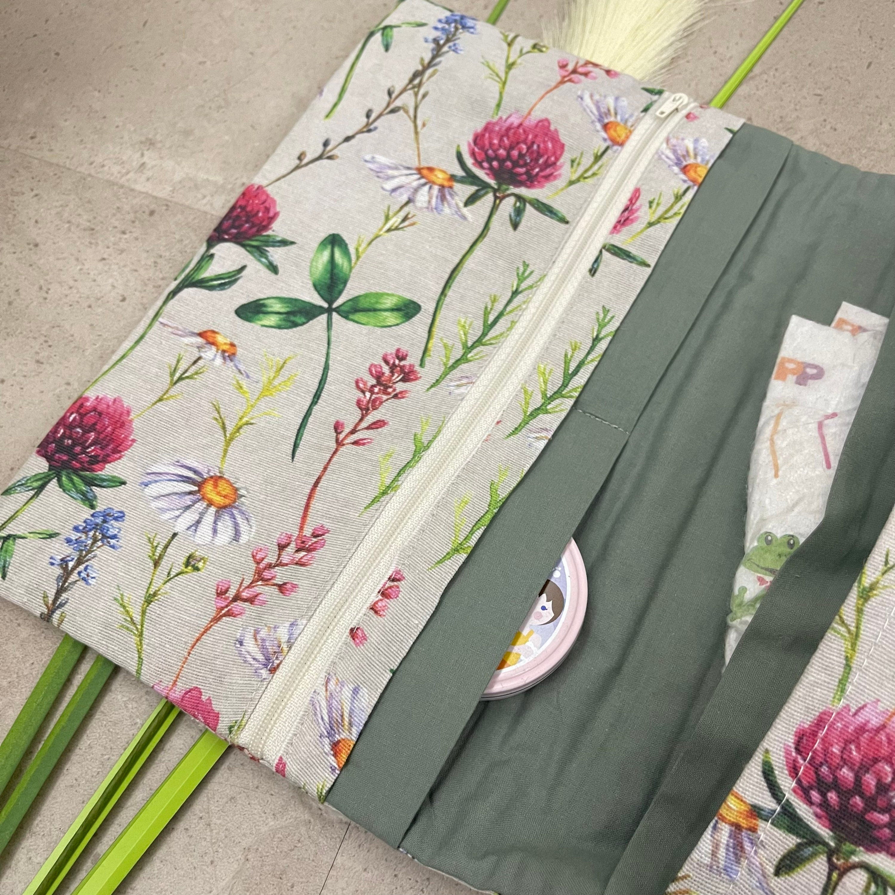 Wickeltasche Windeltasche Baby - Loneta Natur Blumen