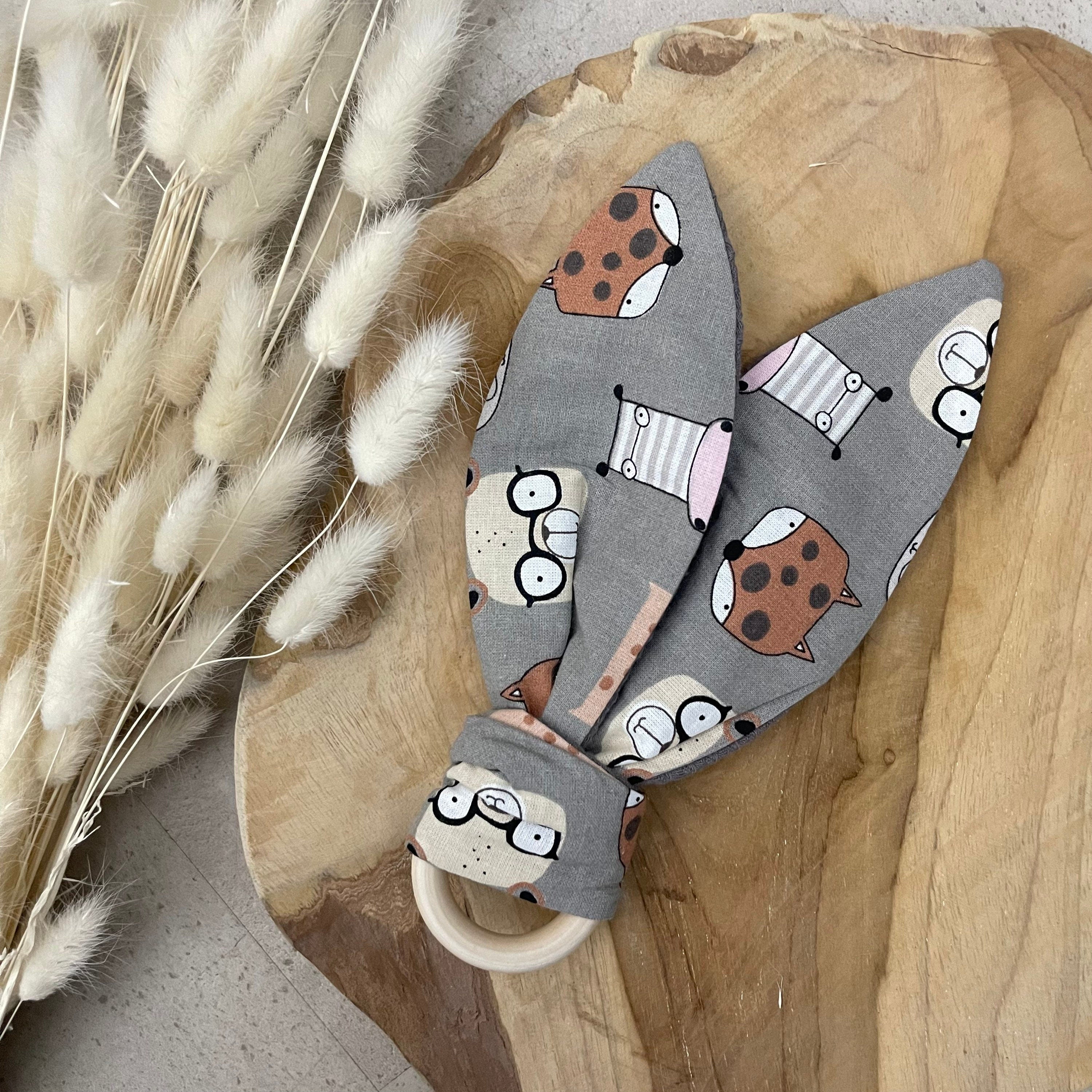 Beißring Hasenohren Greifling Zahnungsspielzeug Holzring | Tiere