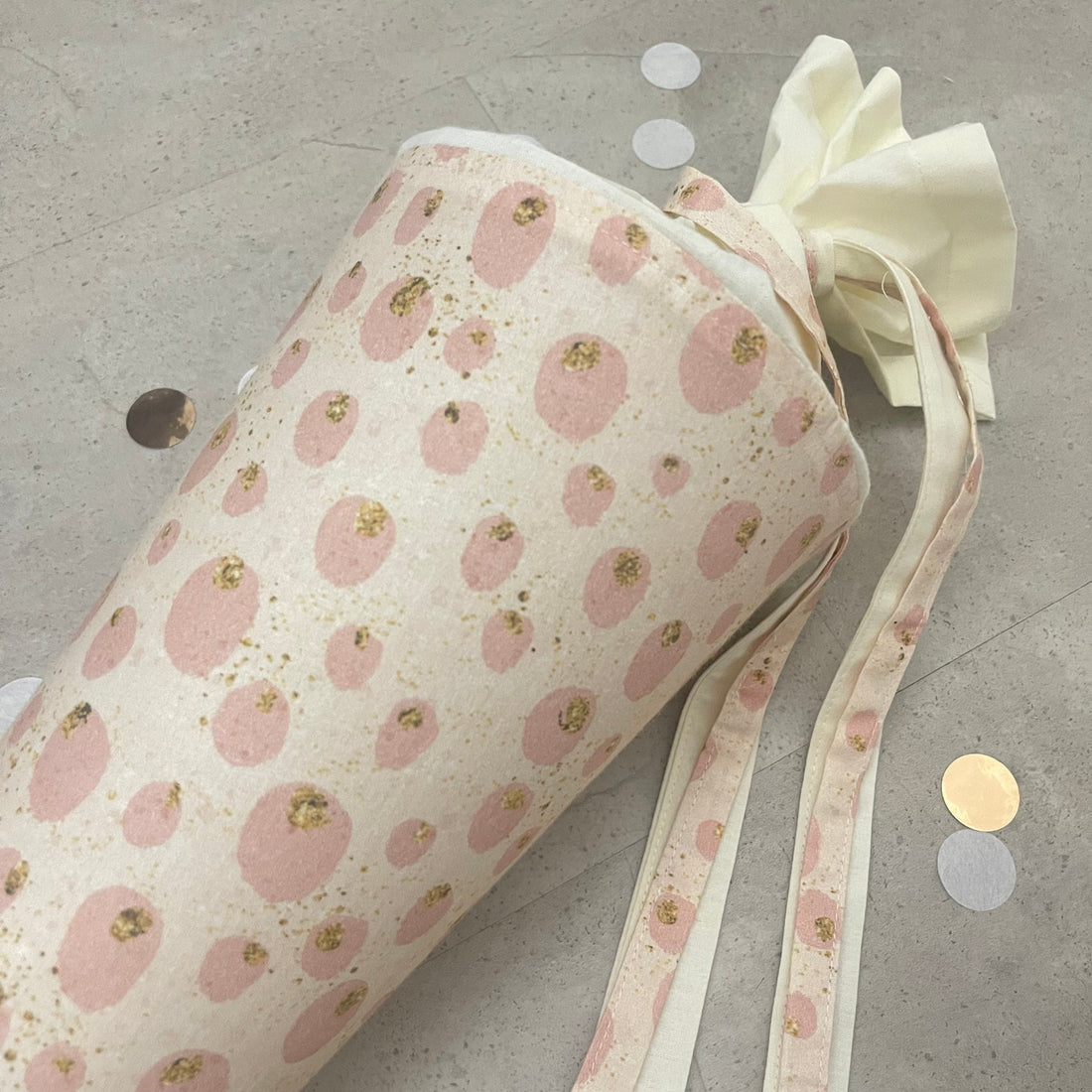 Schultüte Zuckertüte Einschulung Groß 70cm Handmade / Punkte mit Goldakzenten