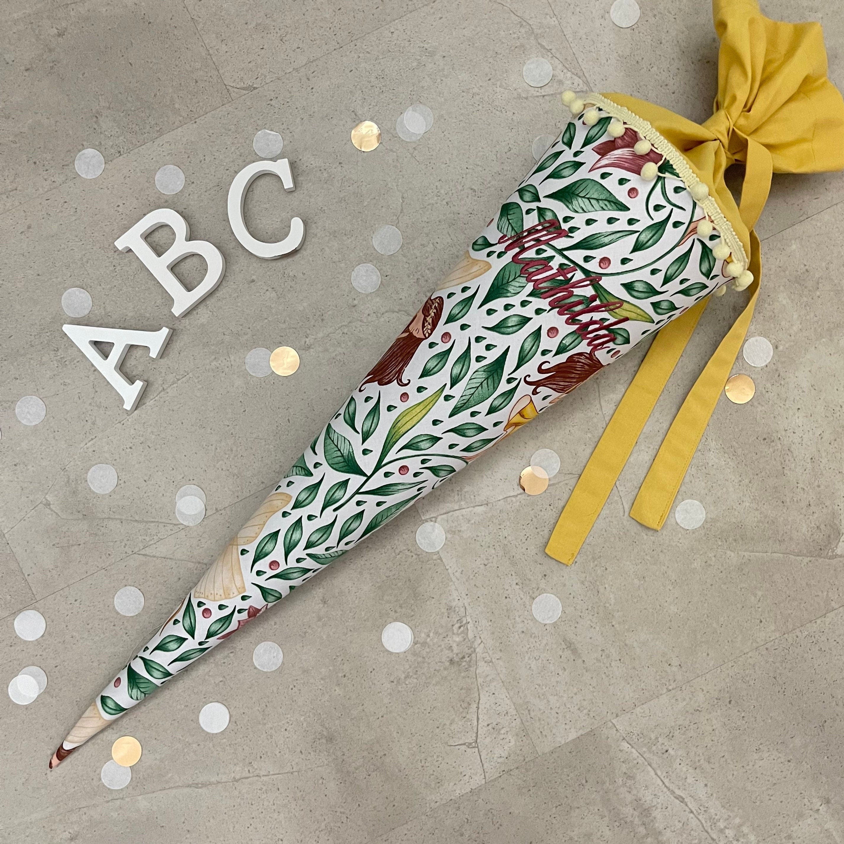 Schultüte Stoff Zuckertüte Einschulung Groß 70cm Handmade / Däumelinchen