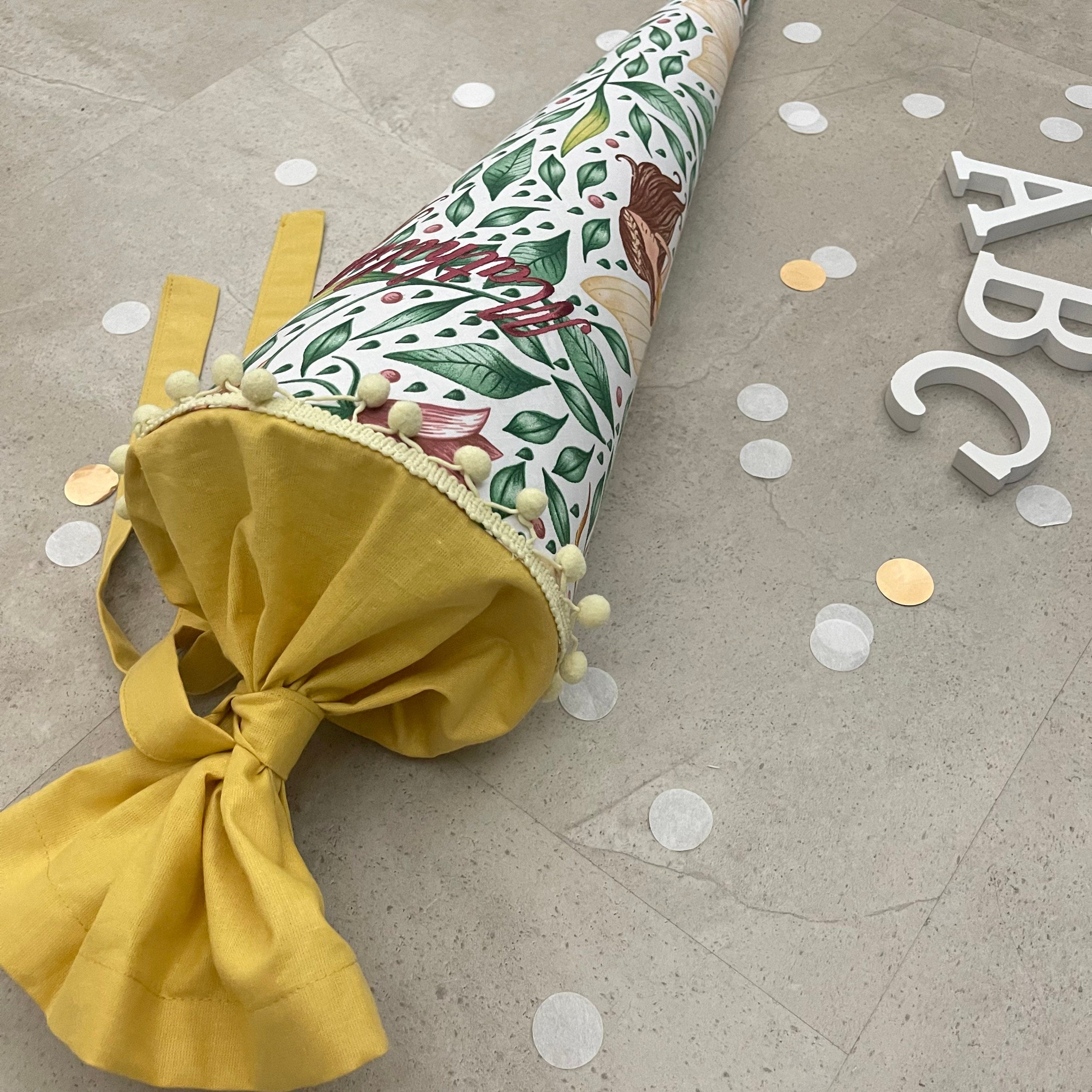 Schultüte Stoff Zuckertüte Einschulung Groß 70cm Handmade / Däumelinchen