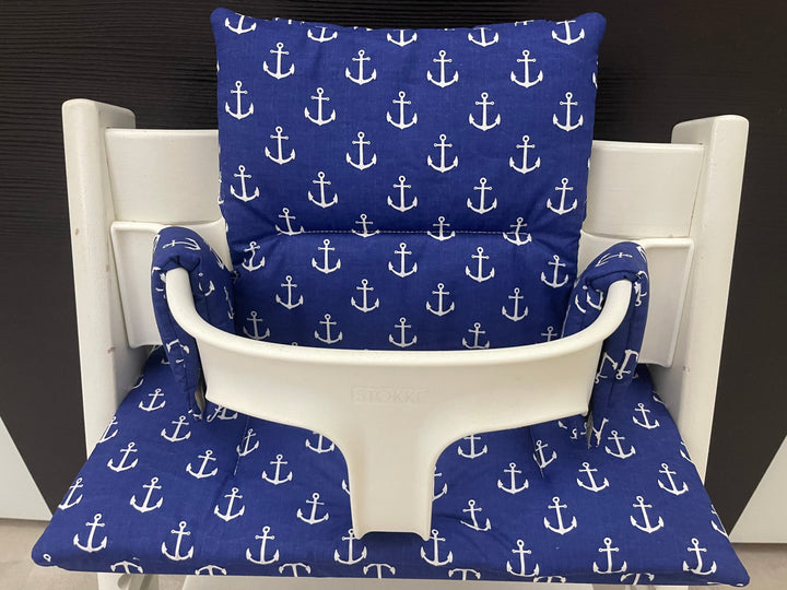 Tripp Trapp Sitzkissen Kissenset für Stokke Hochstuhl - Anker blau