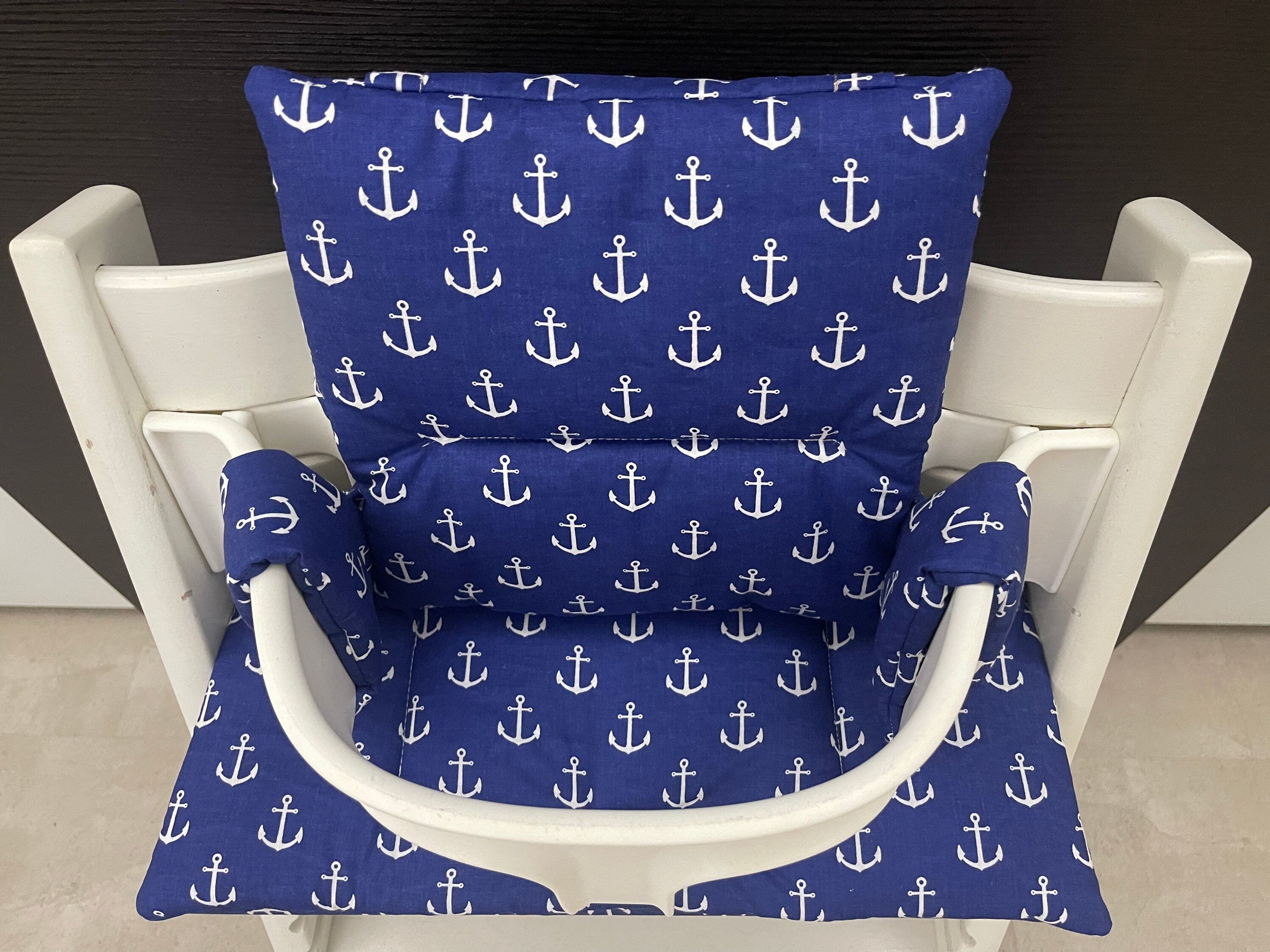 Tripp Trapp Sitzkissen Kissenset für Stokke Hochstuhl - Anker blau