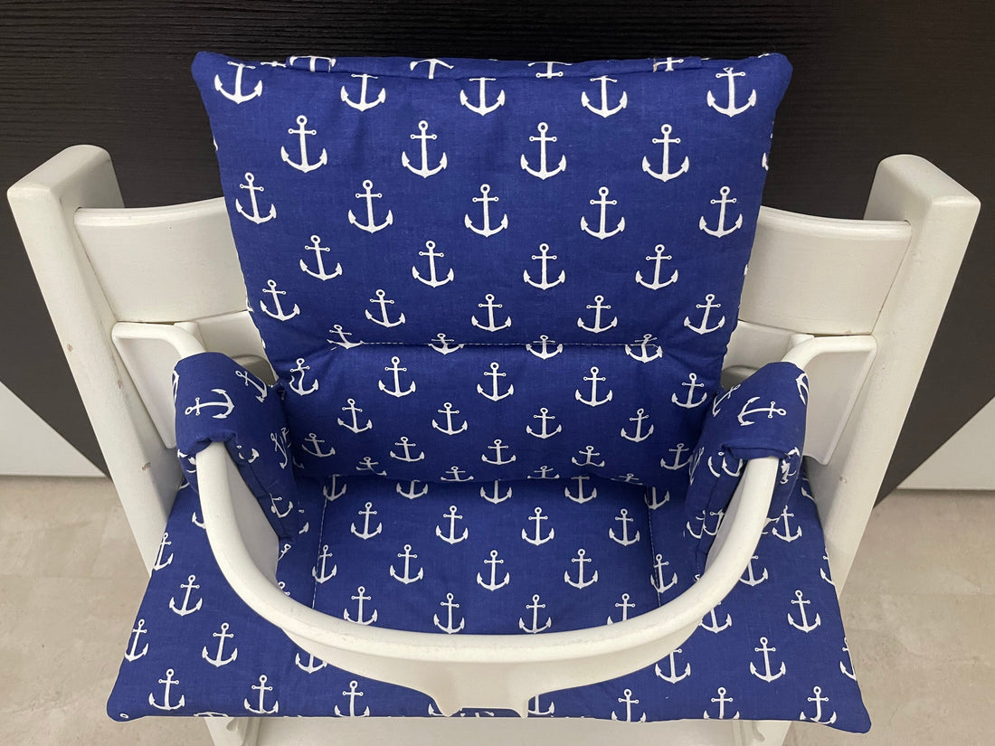 Tripp Trapp Sitzkissen Kissenset für Stokke Hochstuhl - Anker blau