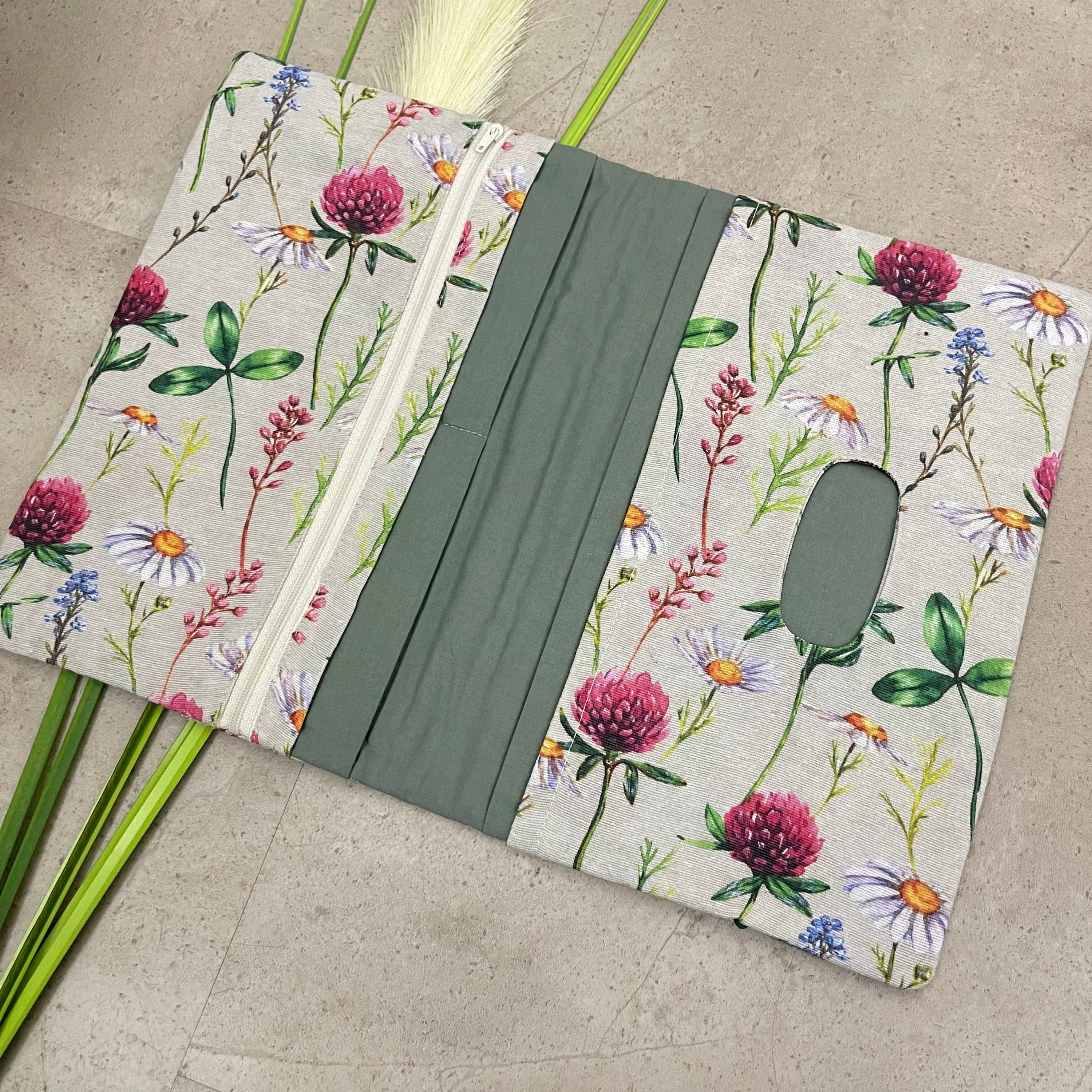 Wickeltasche Windeltasche Baby - Loneta Natur Blumen