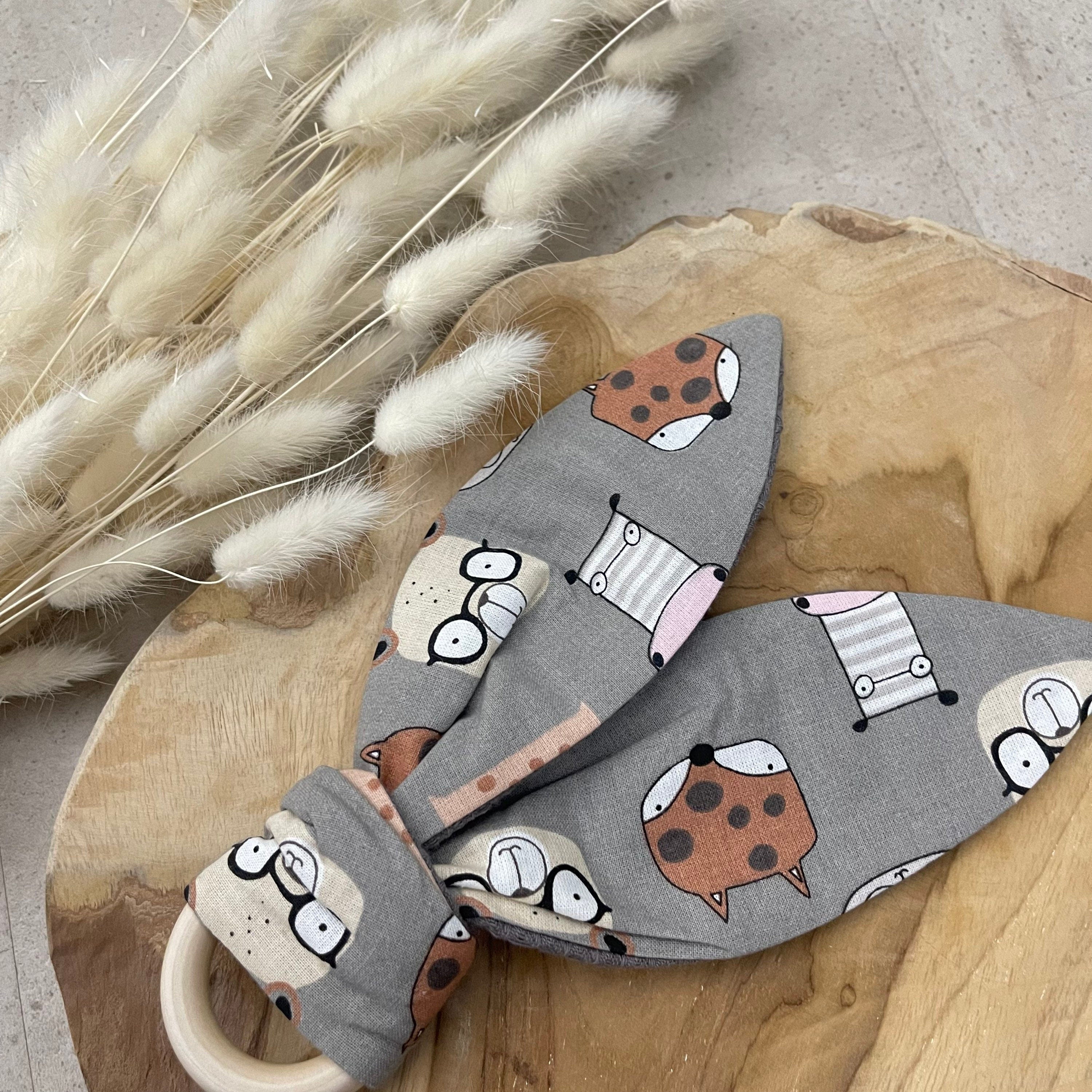 Beißring Hasenohren Greifling Zahnungsspielzeug Holzring | Tiere