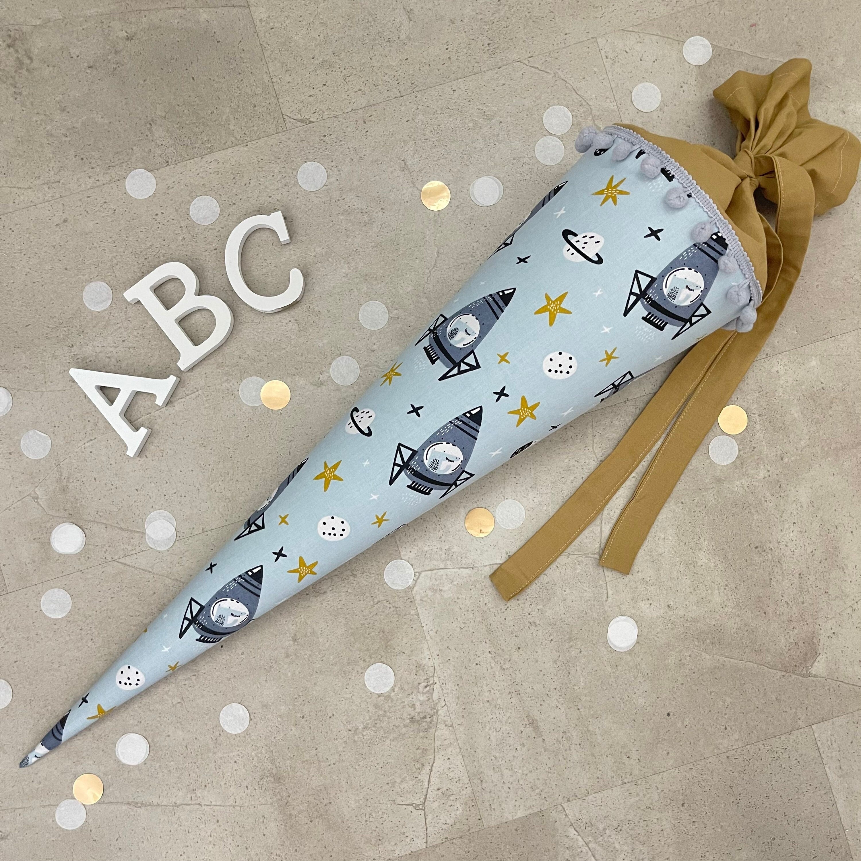 Schultüte Zuckertüte Einschulung Groß 70cm Handmade / Rakete