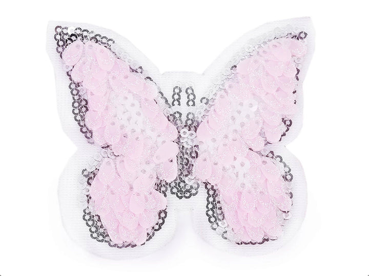 Aufnäher/Applikation - Schmetterling Pailletten Hellrosa