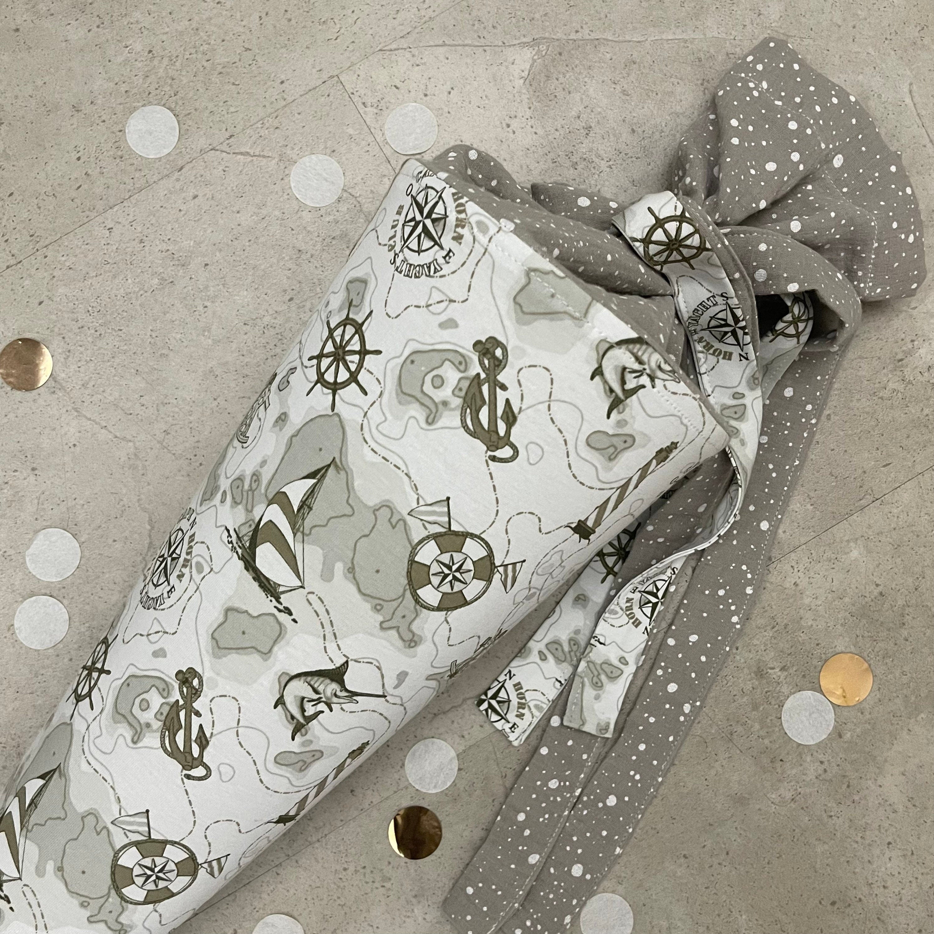 Schultüte Stoff Zuckertüte Einschulung 70cm Handmade Weltkarte