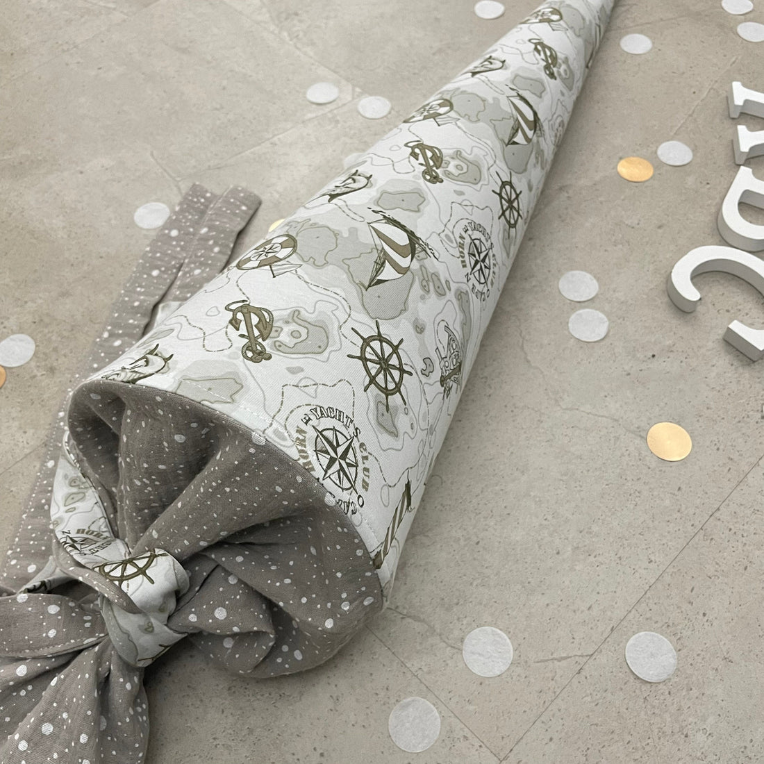 Schultüte Stoff Zuckertüte Einschulung 70cm Handmade Weltkarte