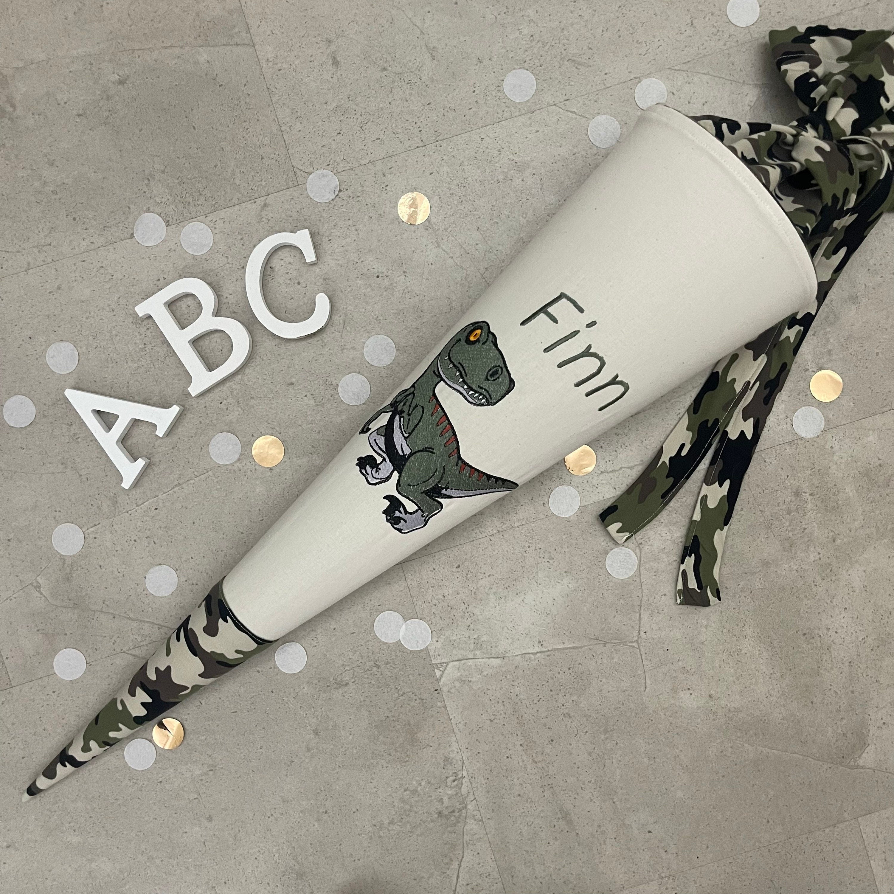 Schultüte Zuckertüte Einschulung Groß 70cm Handmade / Rex Dinosaurier